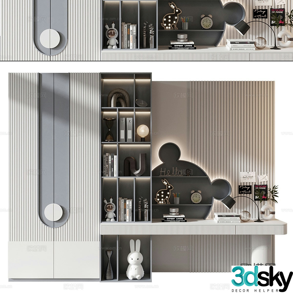 Modern children’s wardrobe 3d model