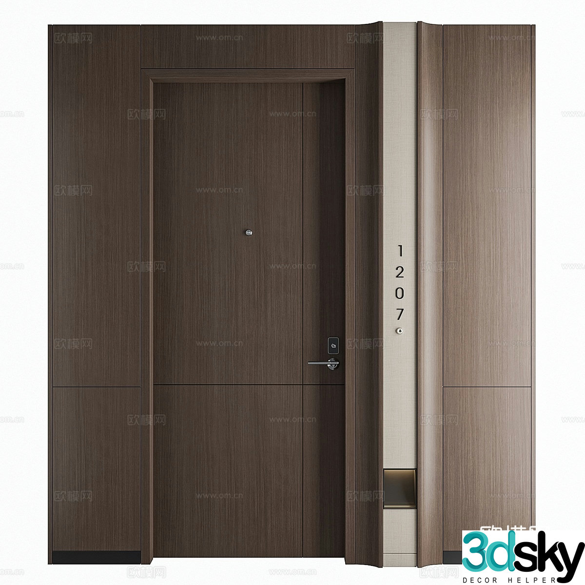 New Chinese style hotel room door 3d model
