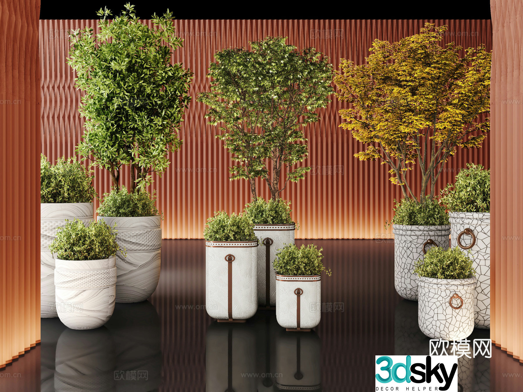 Green plant plant pot potted plant 3d model