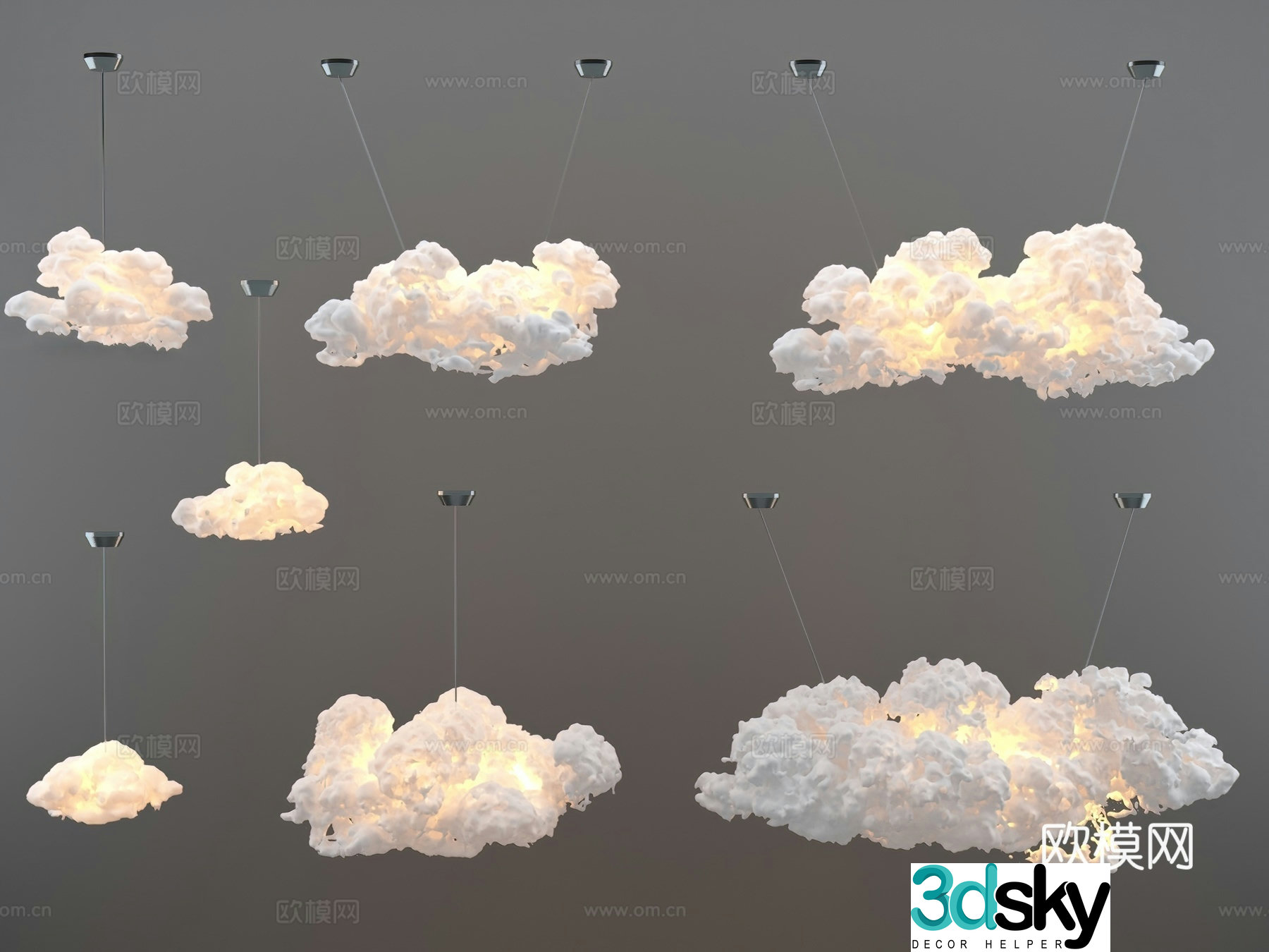 Cloud chandelier art chandelier 3d model