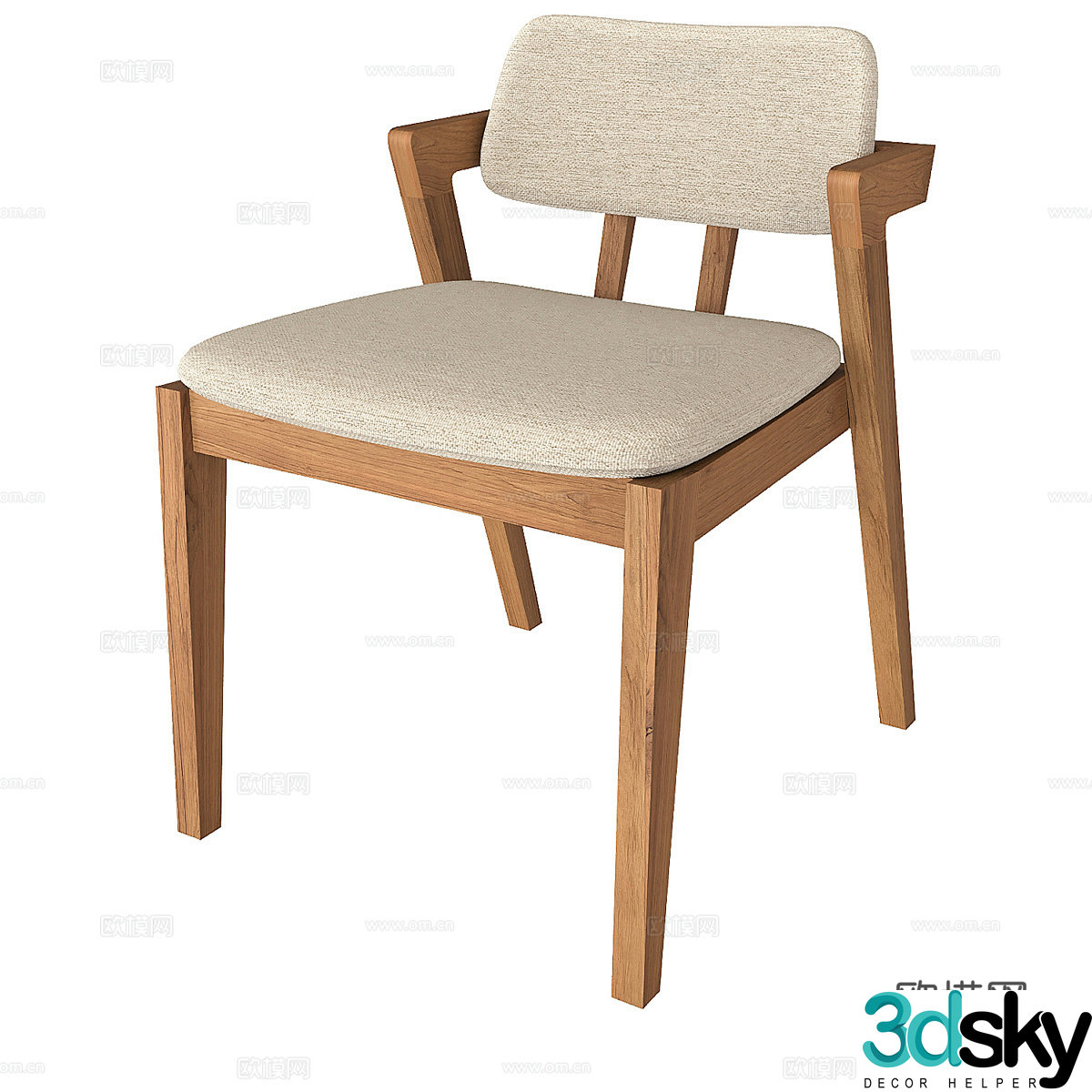 Nordic simple chair dining chair 3d model