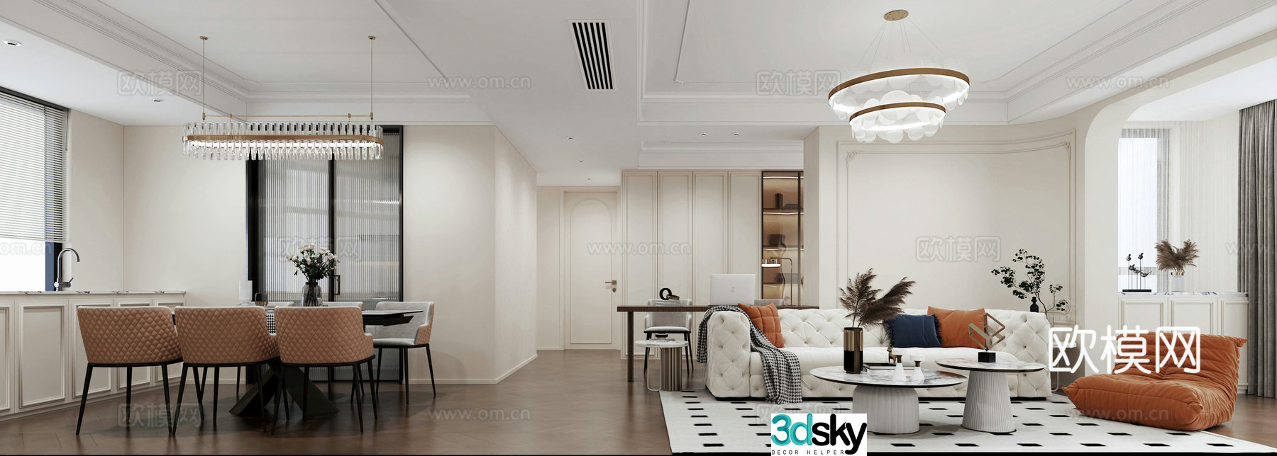 Modern guest restaurant 3d model