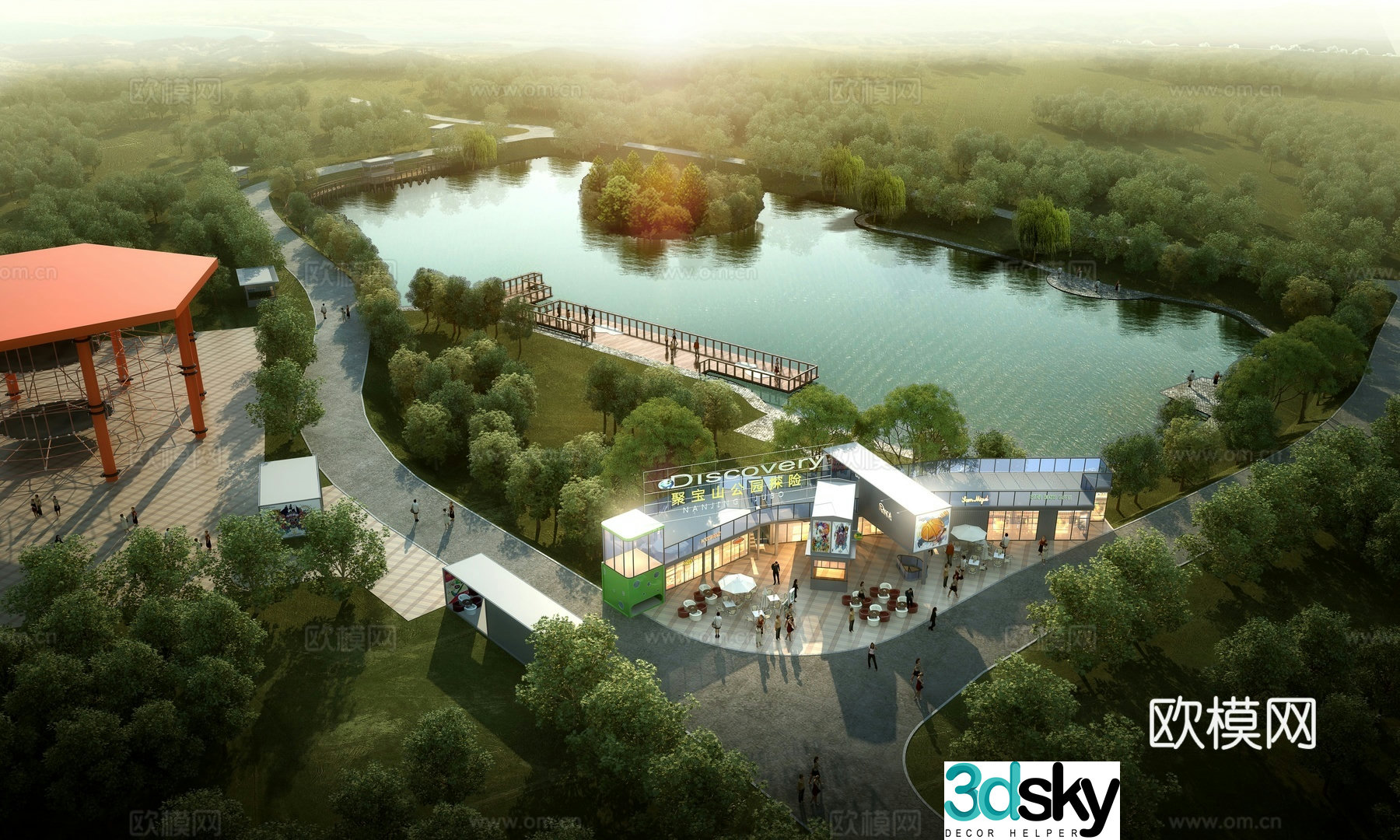 Container Park aerial view 3d model