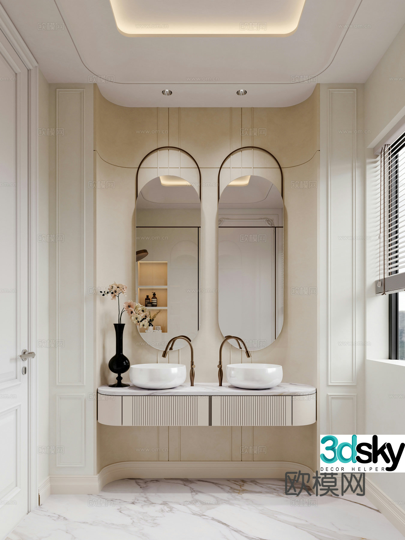 French bathroom bathroom 3d model