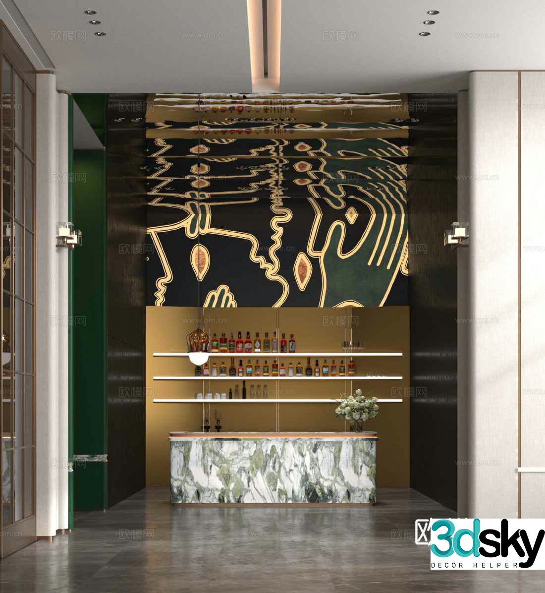 Hyundai front desk service desk restaurant front desk KTV front desk 3D model