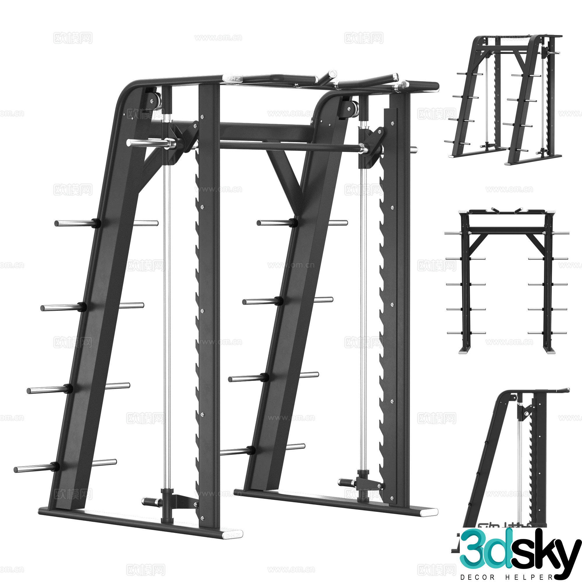 Modern fitness equipment 3d model
