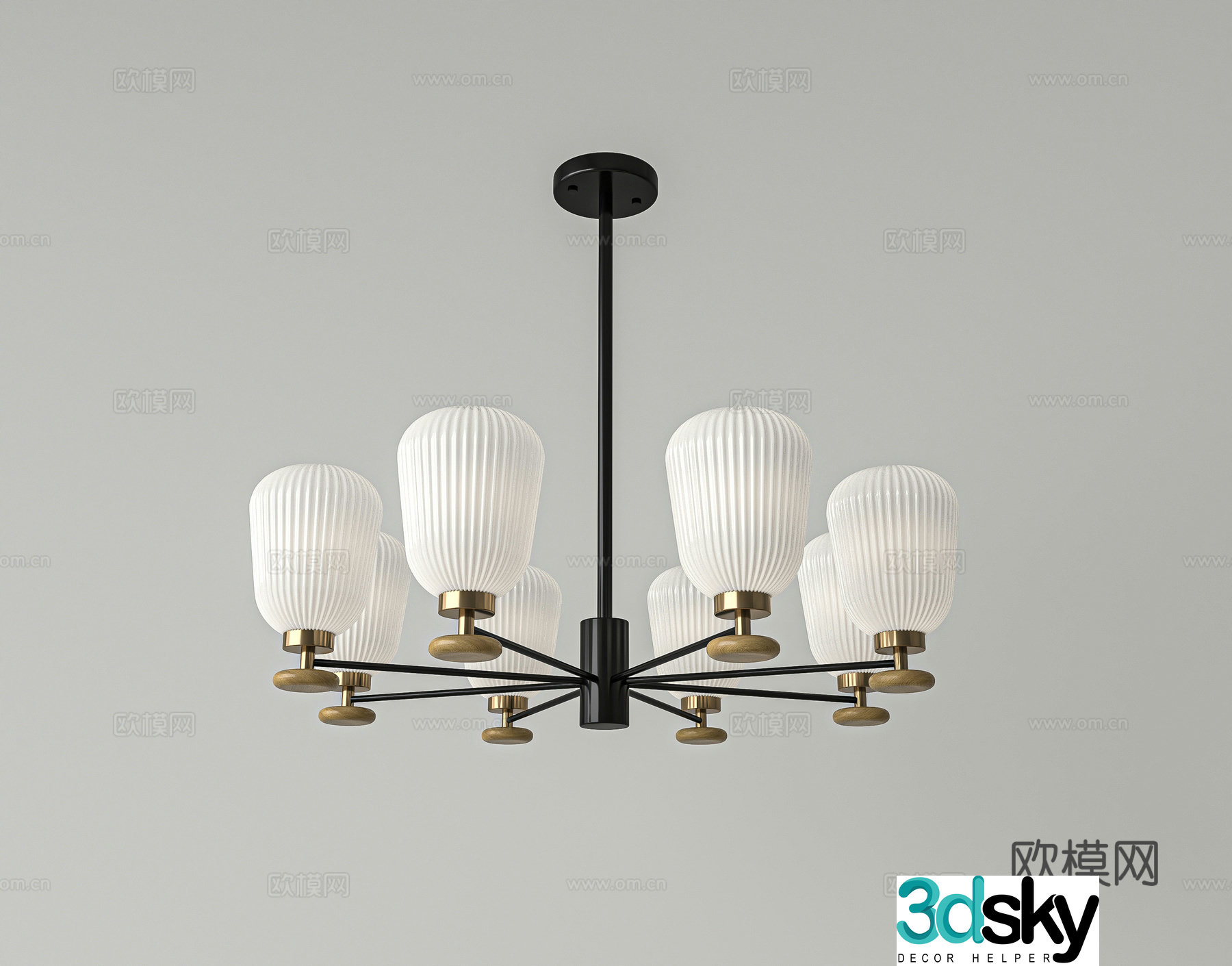 Medieval style chandelier 3d model
