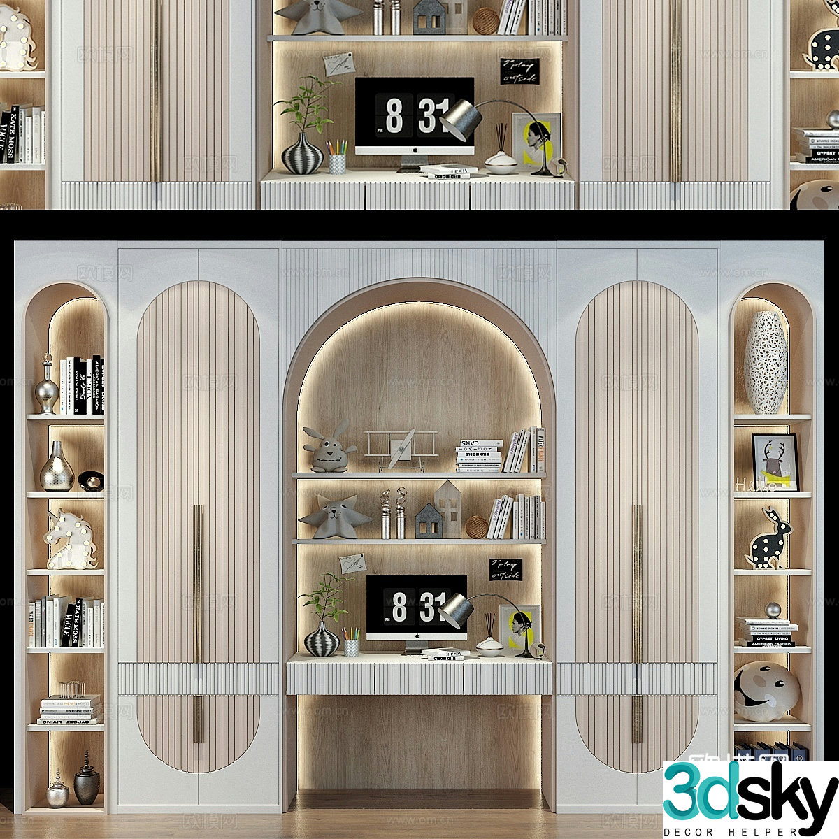 Modern children’s bookcase 3d model