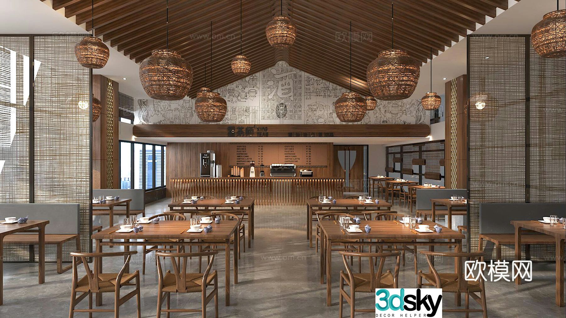 Chinese cafe 3d model