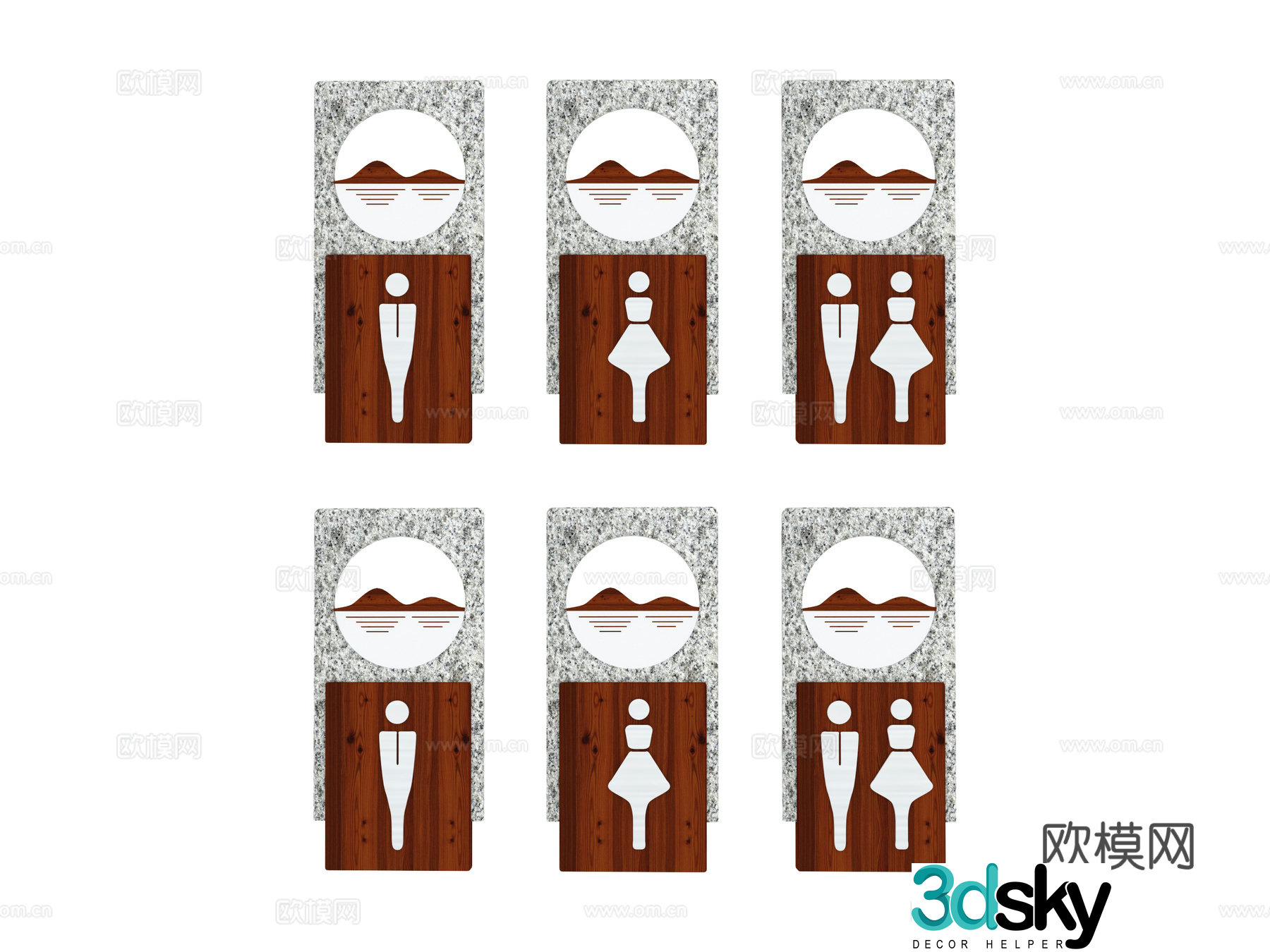 Logo signage bathroom signage 3d model