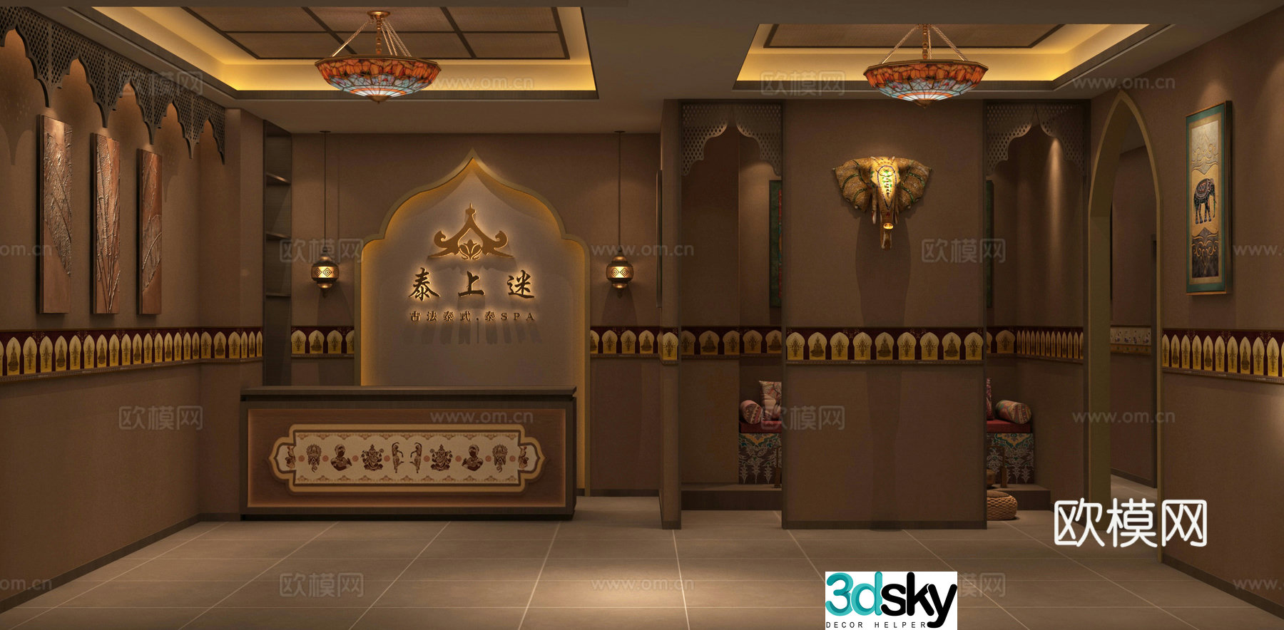 Thai massage shop lobby 3d model