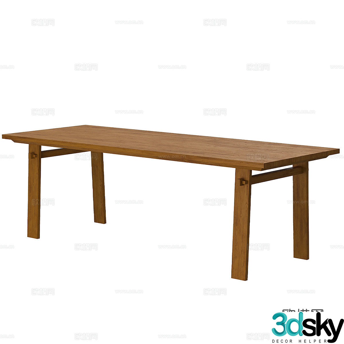 Log dining table 3d model