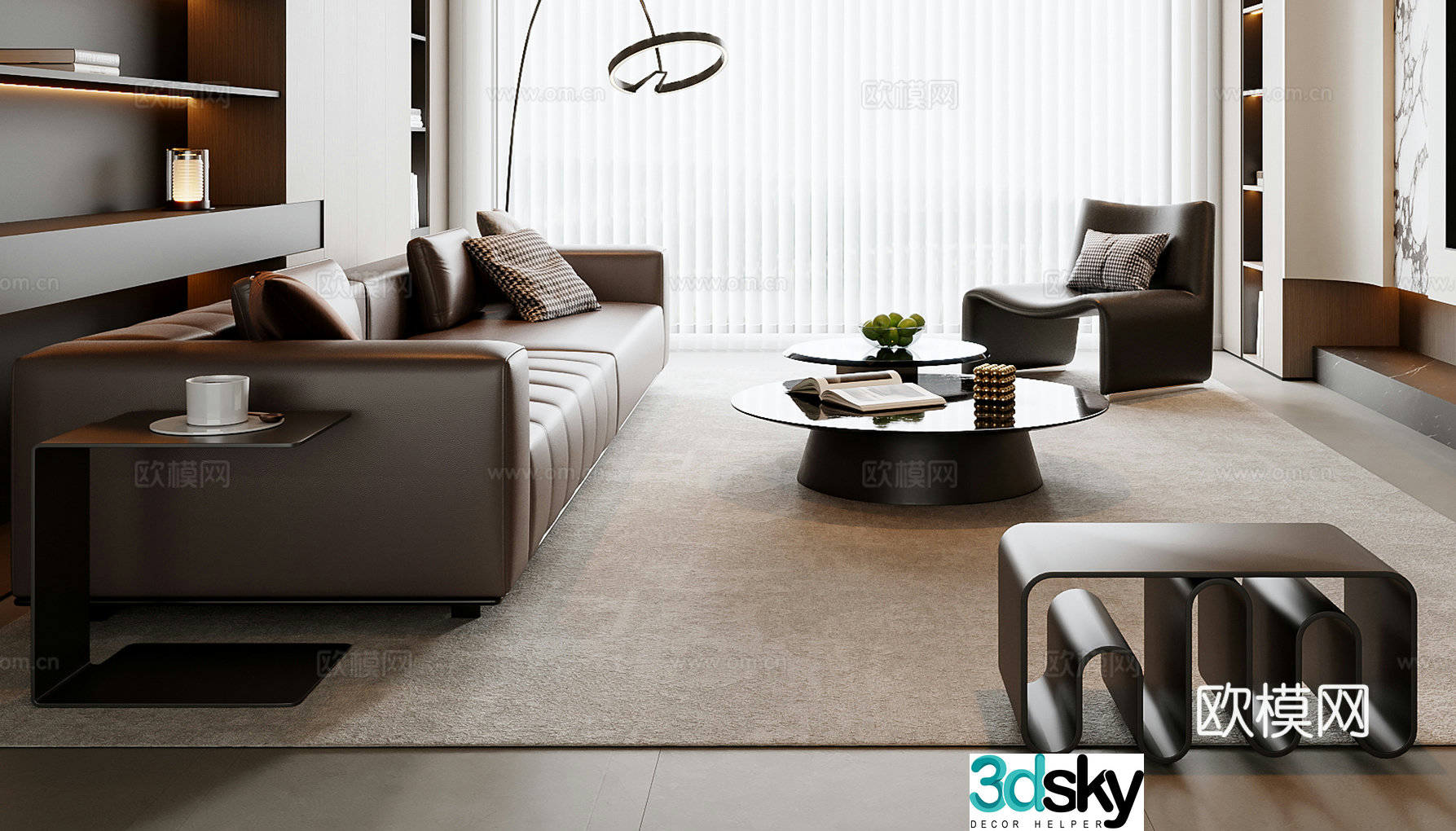 Italian sectional sofa 3d model