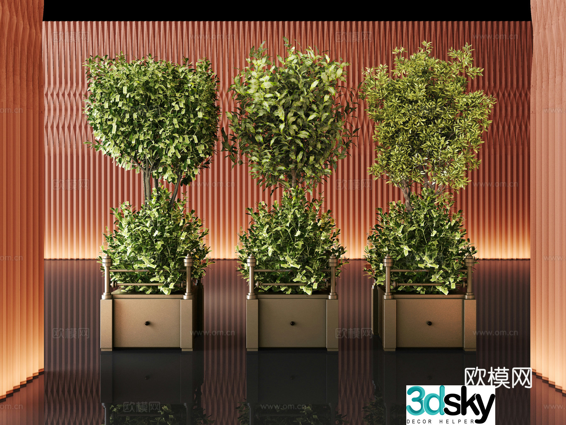 Green plant plant pot potted plant 3d model