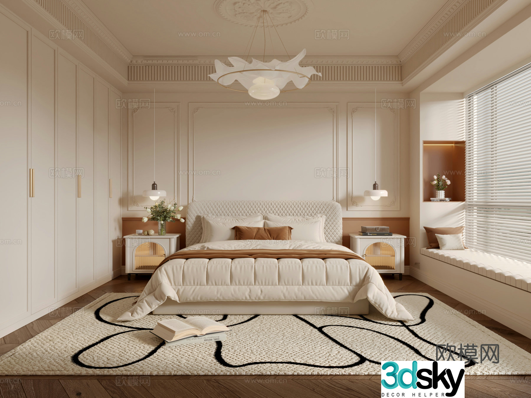 French bedroom master bedroom 3d model