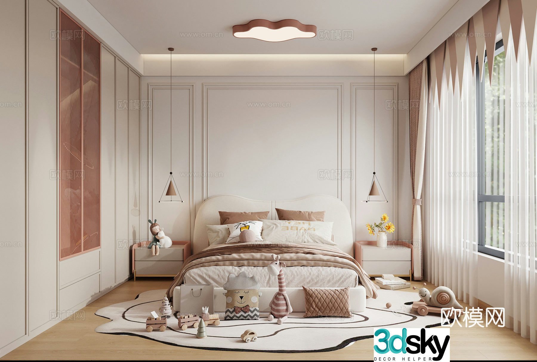 Modern children’s room daughter’s room child’s room 3d model
