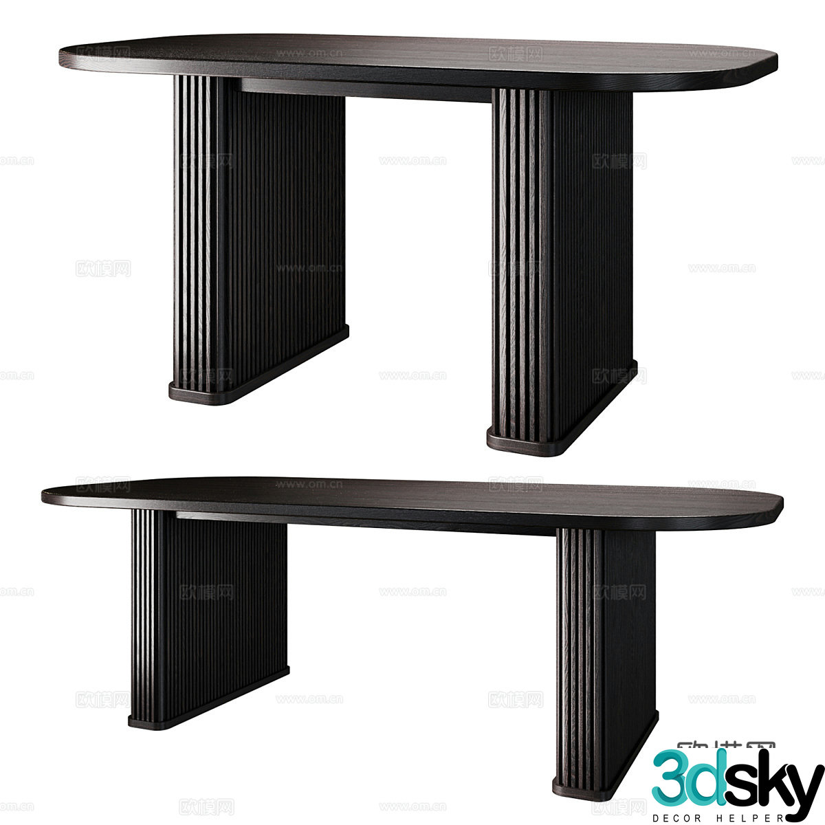Nordic simple dining table 3D model