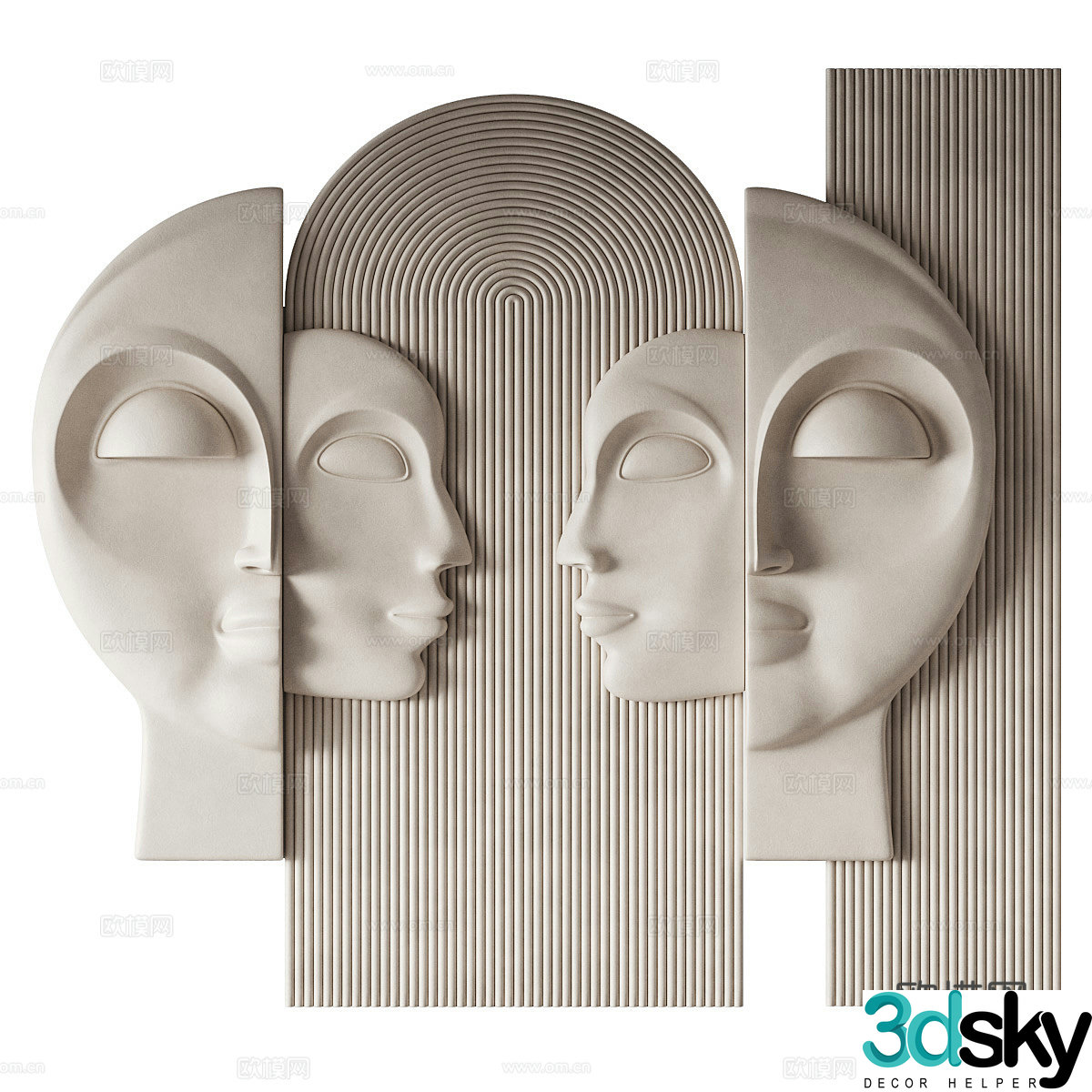Wabi-sabi abstract art hanging 3d model