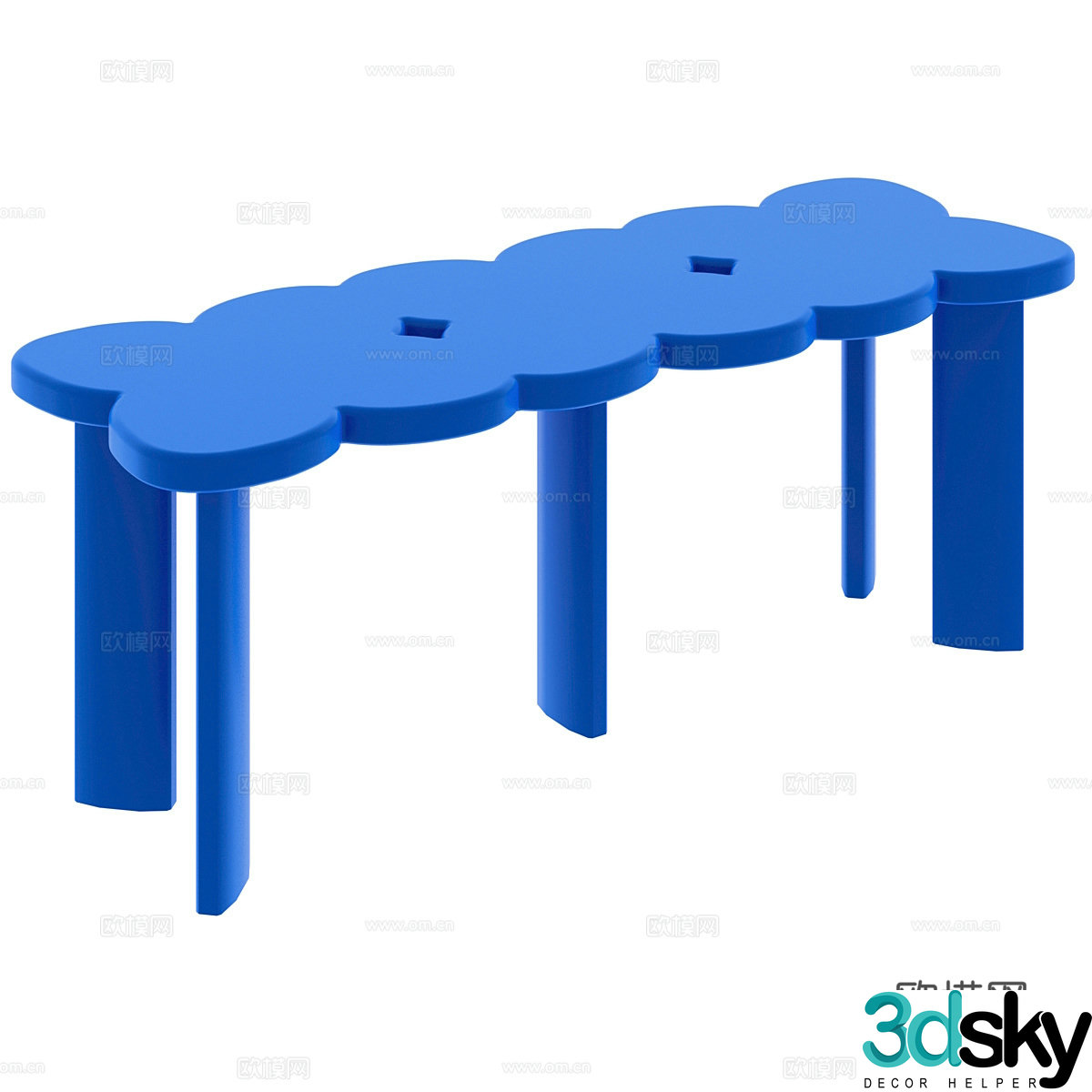 Modern minimalist stool bench 3d model