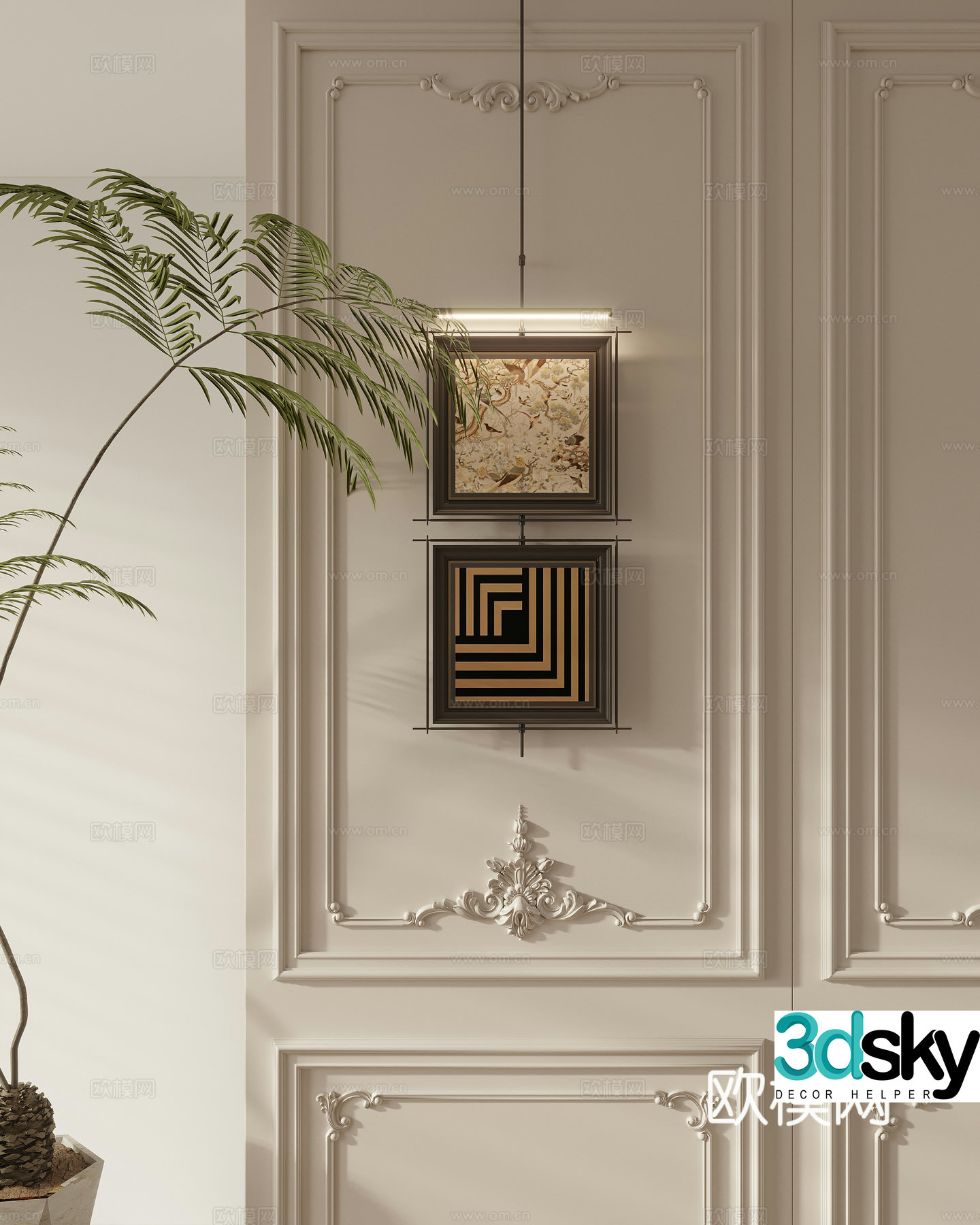 French hanging painting texture painting decorative painting 3D model