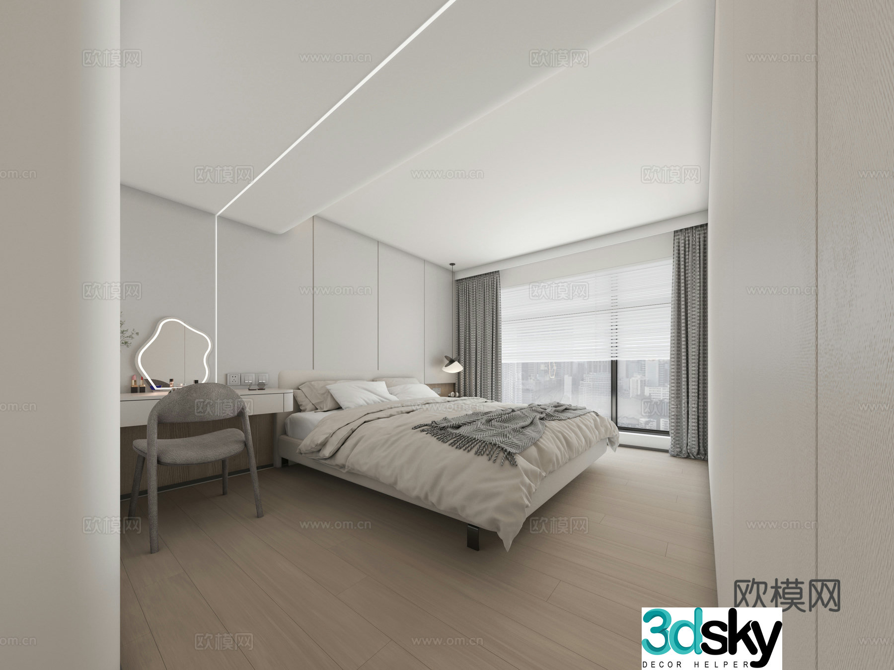 Modern bedroom master bedroom 3d model