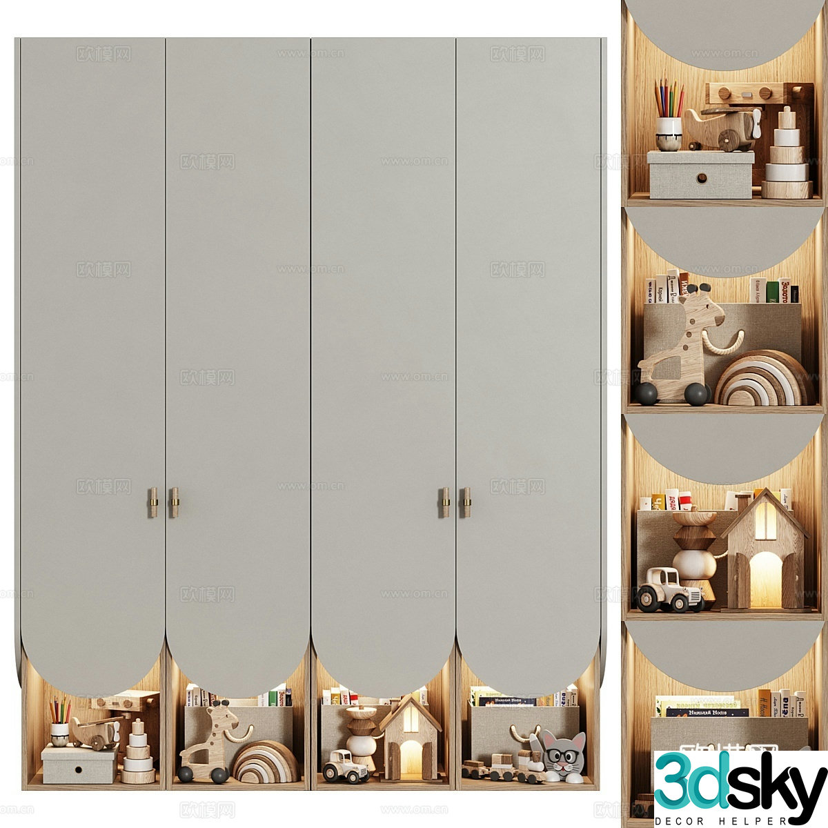 Modern children’s wardrobe 3d model