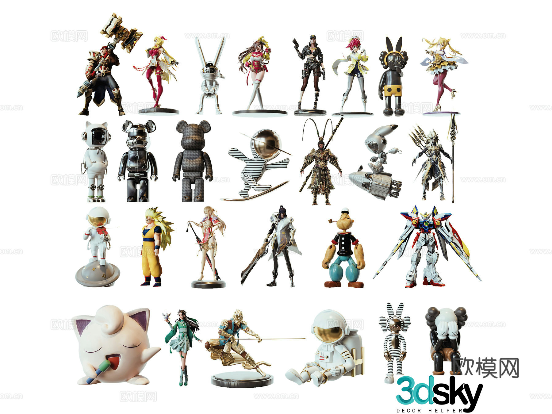 Modern Toy Figure Doll 3D Model