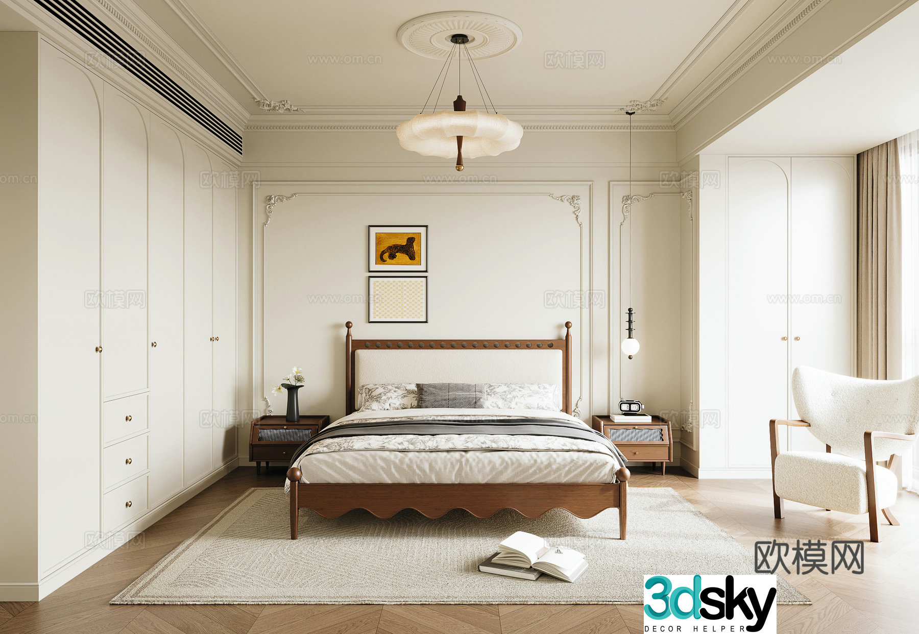 French bedroom master bedroom 3d model