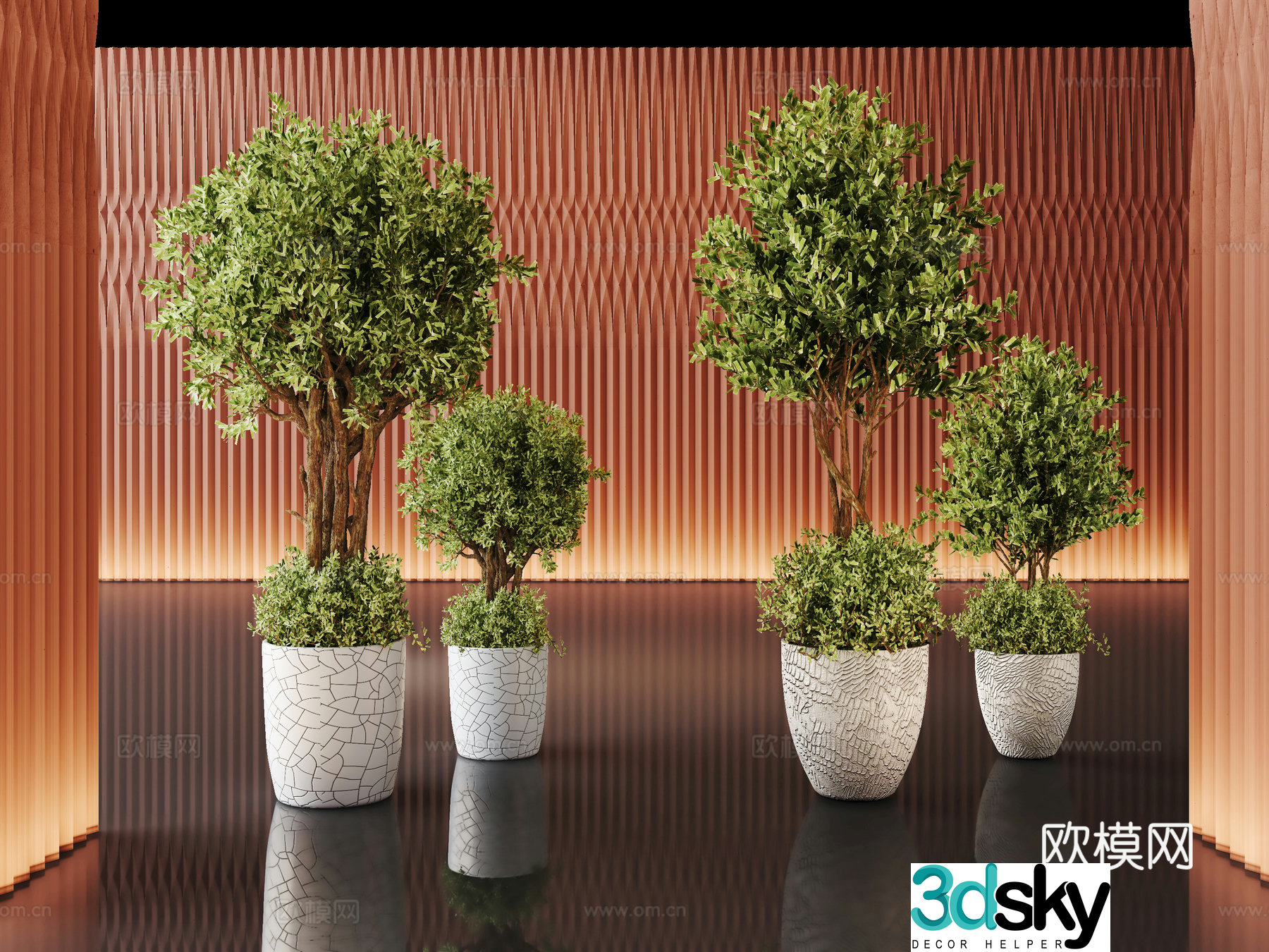 Green plant plant pot potted plant 3d model