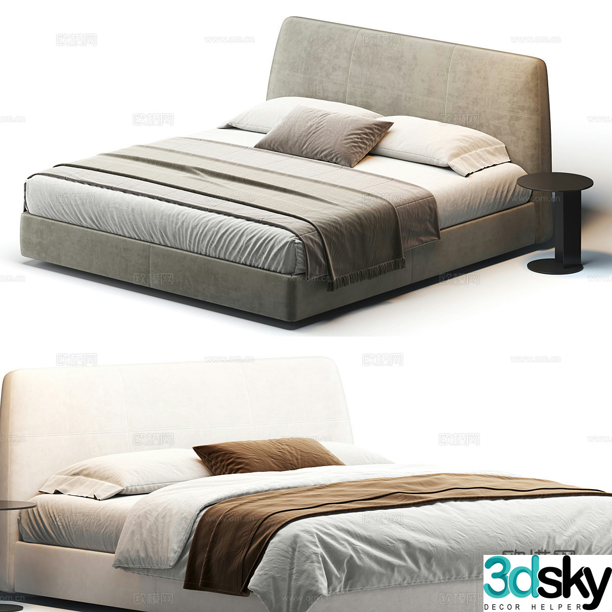 Double bed 3d model