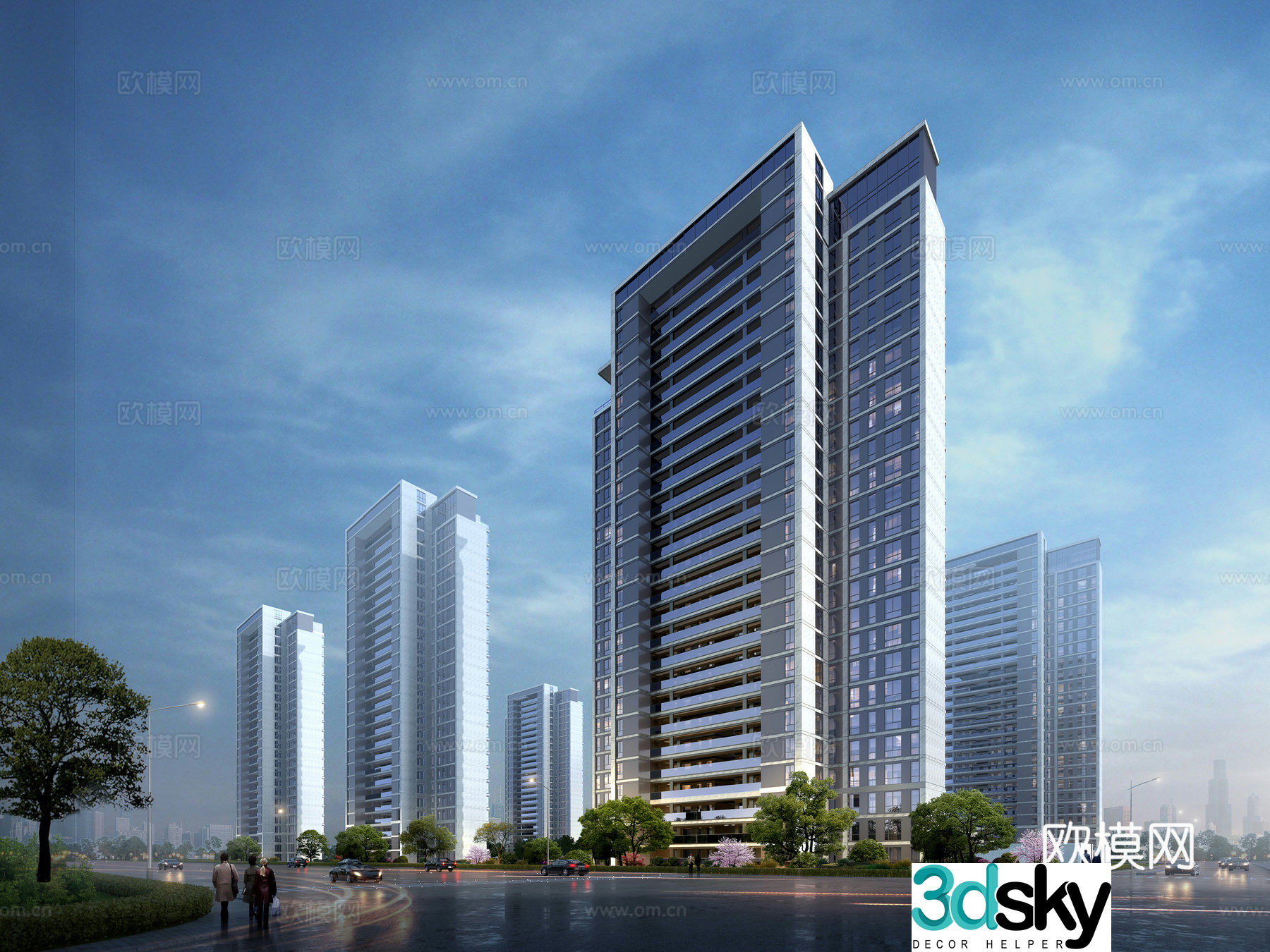 Office building exterior 3d model