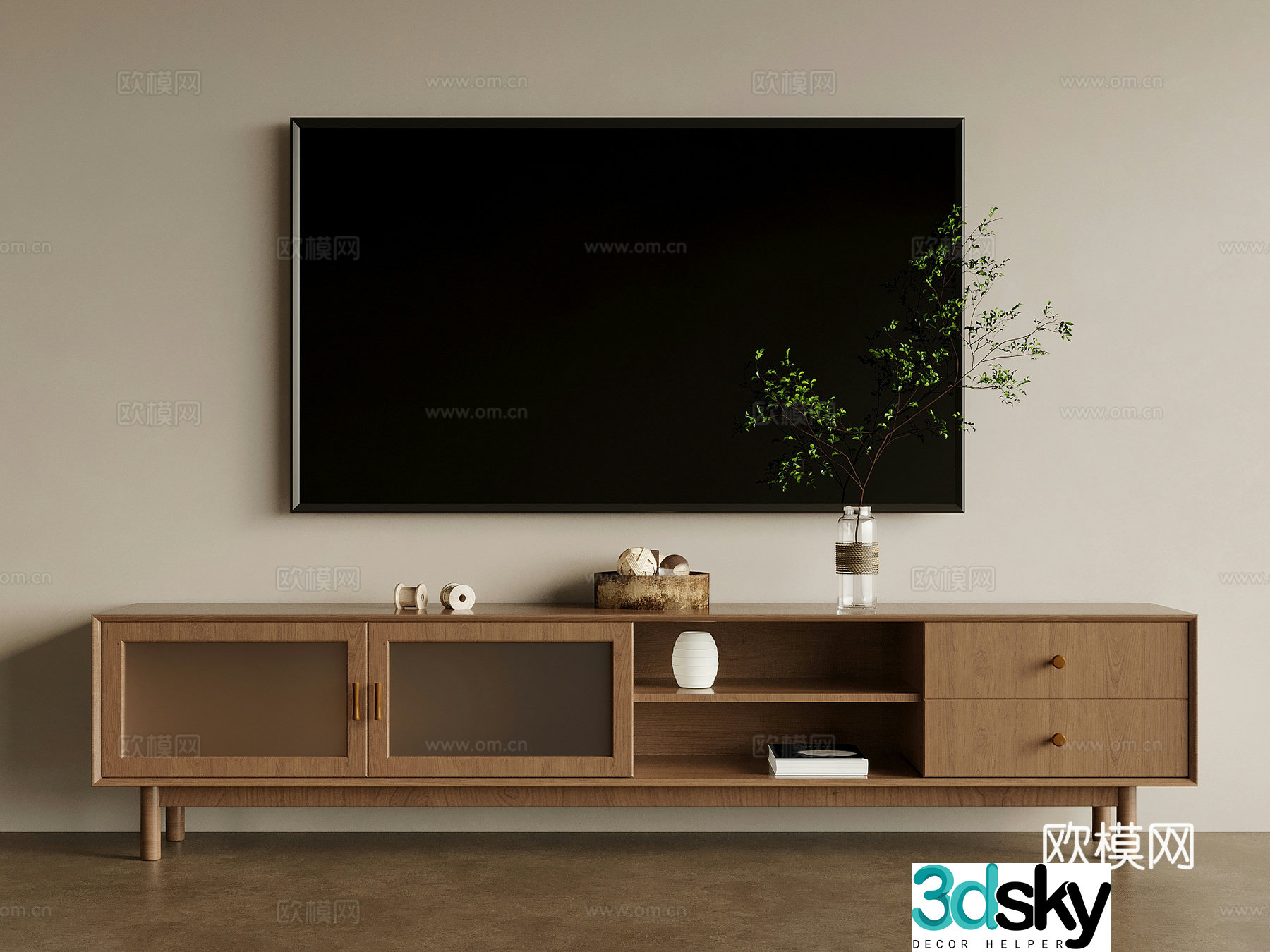 Medieval style TV cabinet 3D model