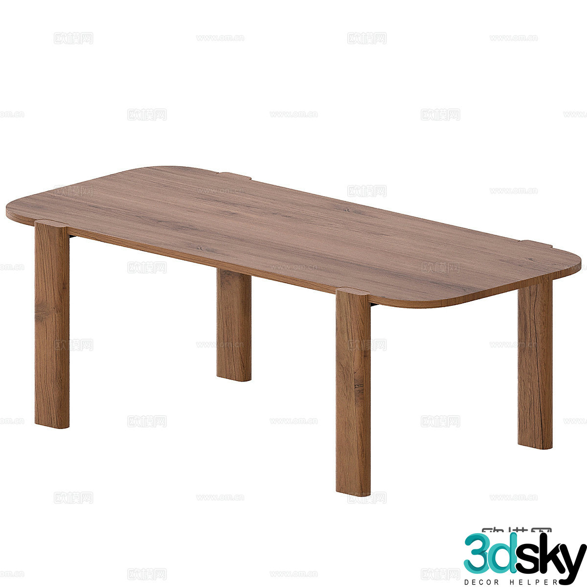 Nordic simple dining table 3D model