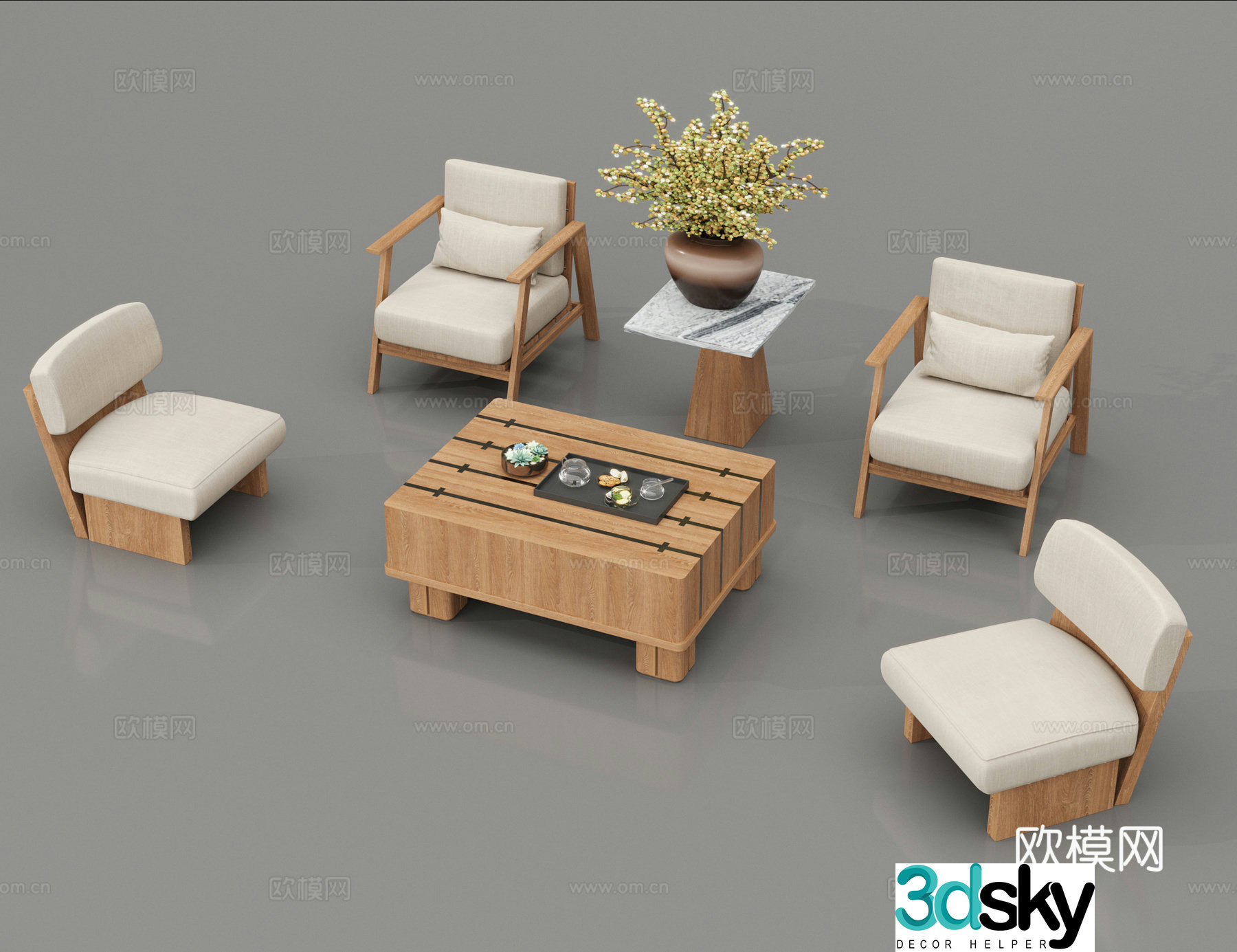 Modern chair leisure chair sofa chair 3d model