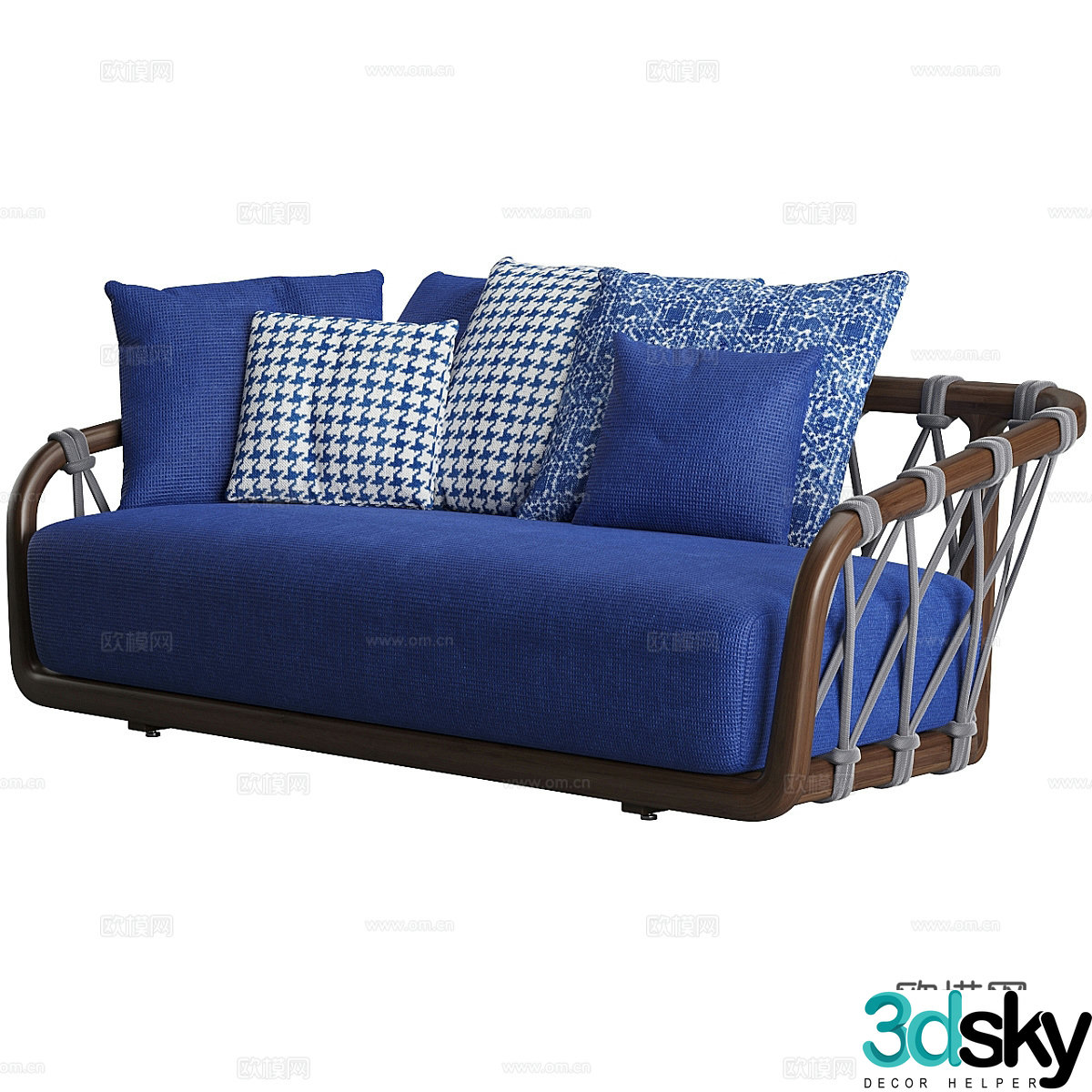 outdoor sofa blue sofa 3d model