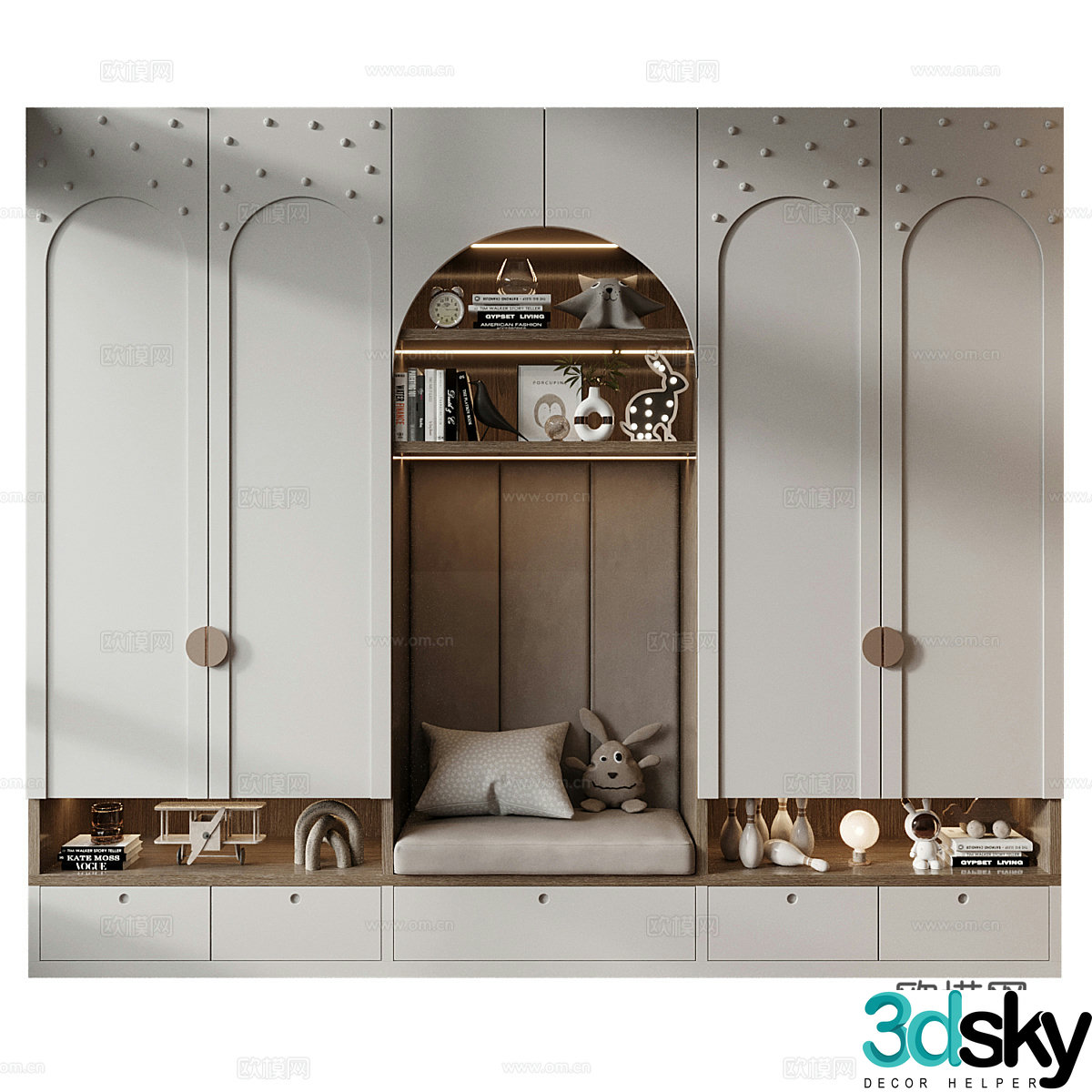 Modern children’s wardrobe 3d model