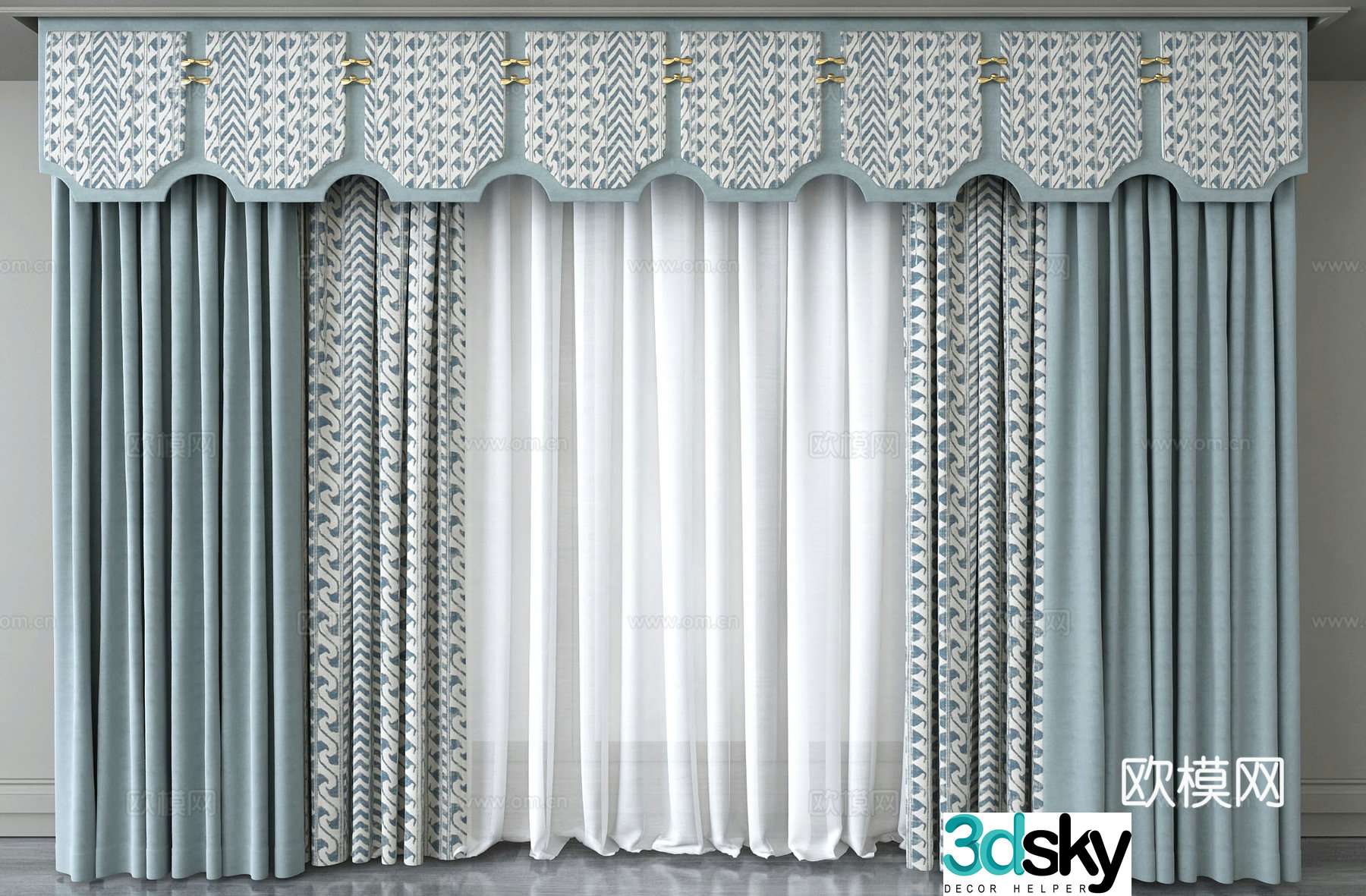 Curtains Window Screen 3d model
