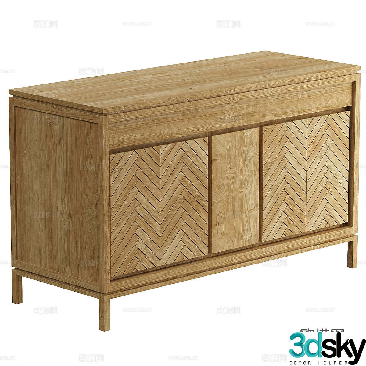Nordic simple low cabinet side cabinet wooden cabinet 3d model