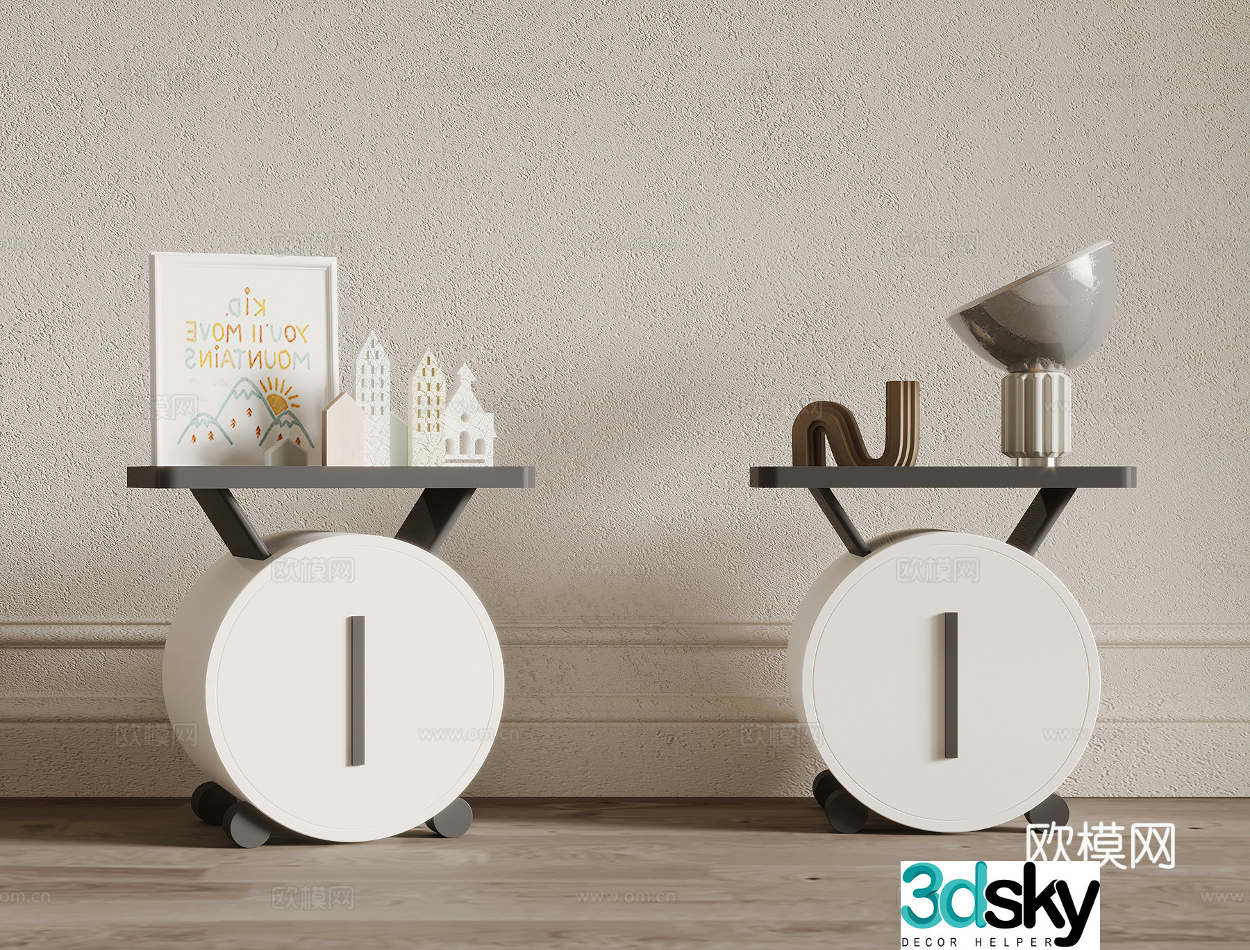 Modern bedside table 3d model