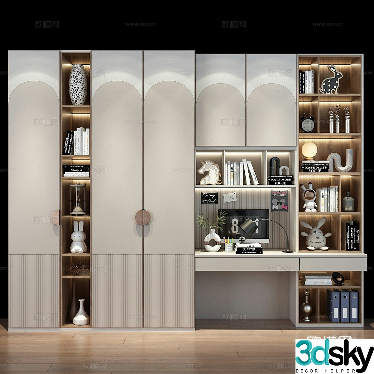 Modern children’s bookcase children’s wardrobe 3d model