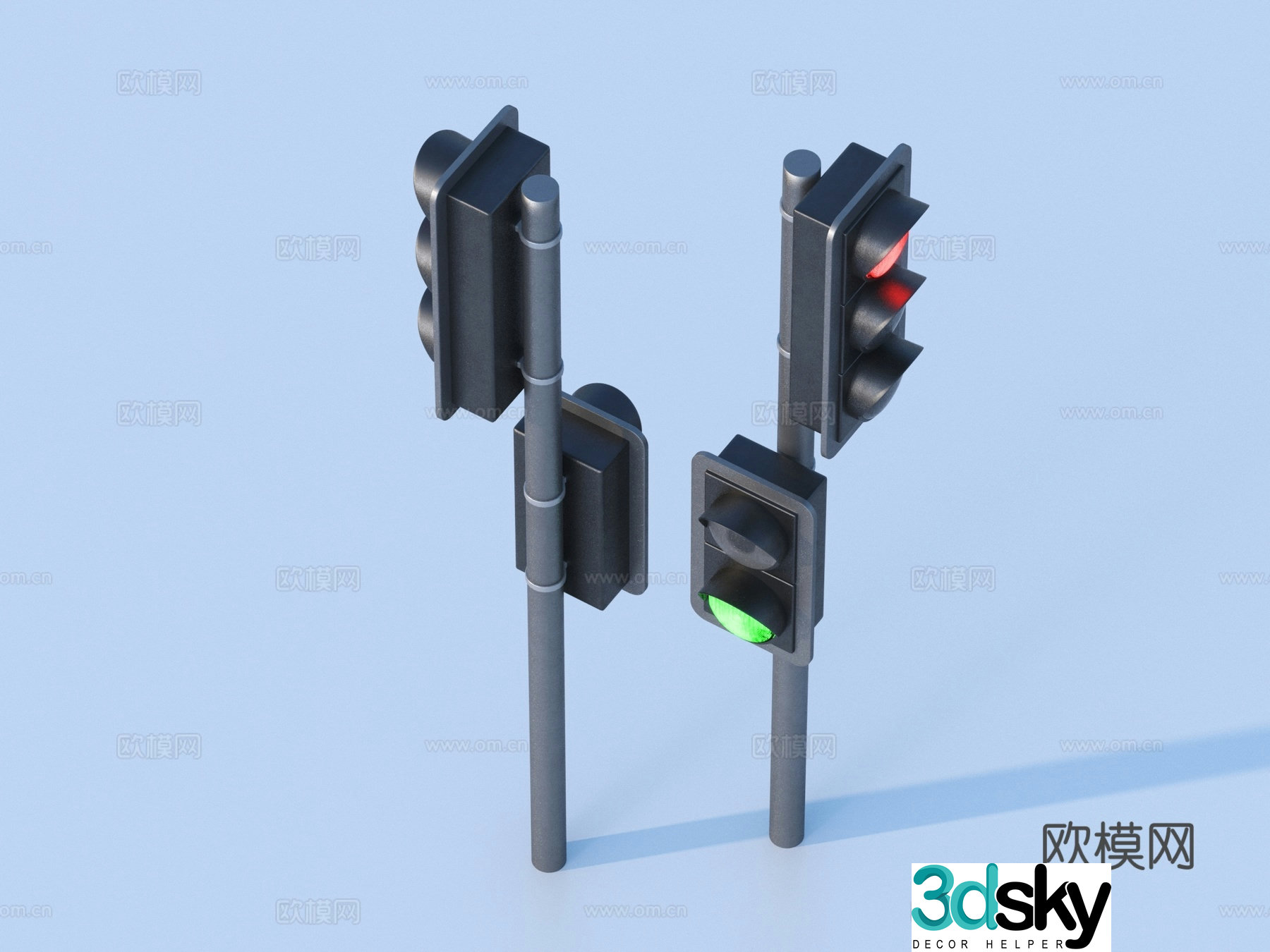 traffic light traffic light indicator 3d model