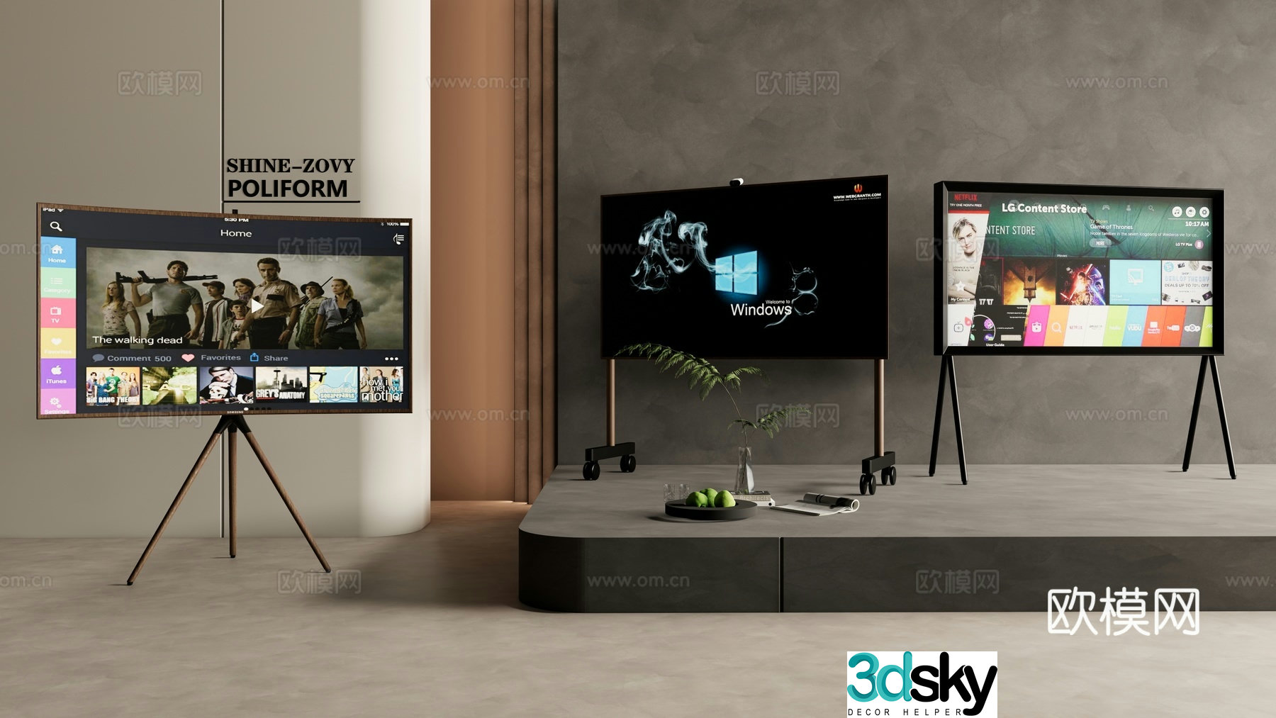 Modern stand tv mobile tv 3d model