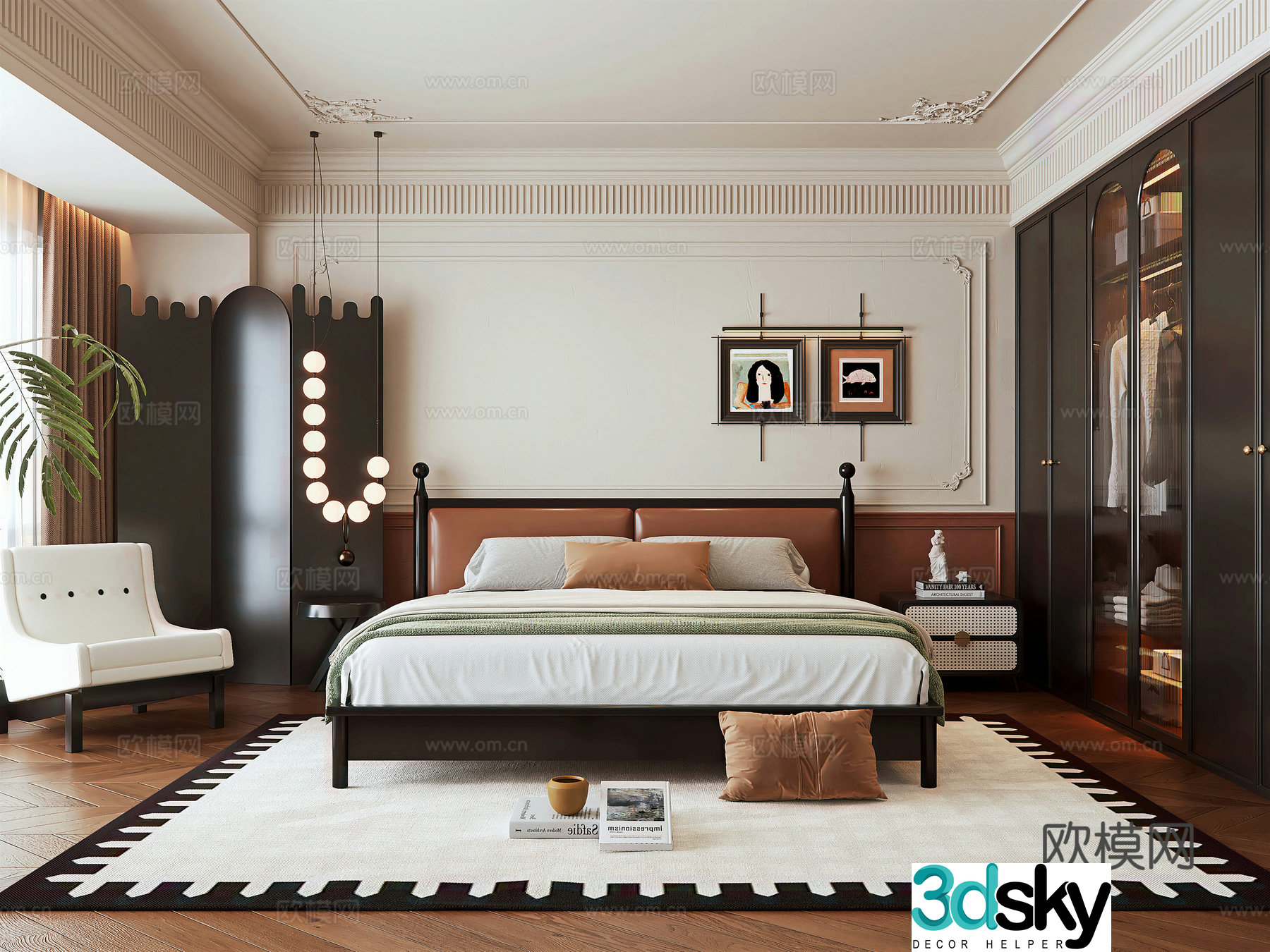 French bedroom master bedroom 3d model
