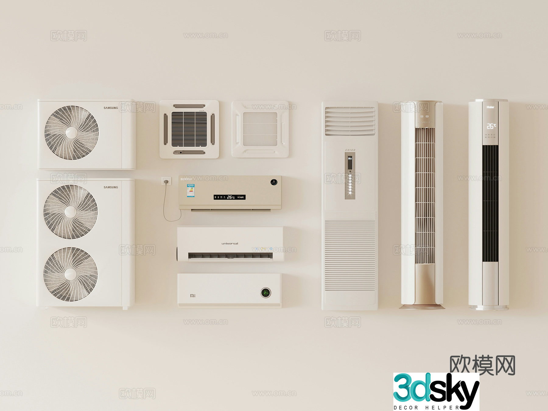 Modern air conditioner central air conditioner 3d model