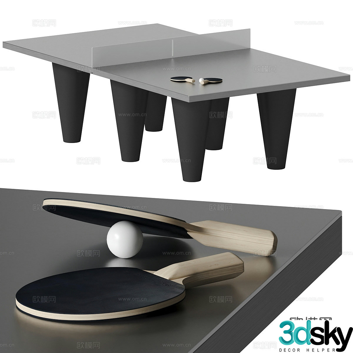 Modern table tennis table 3d model