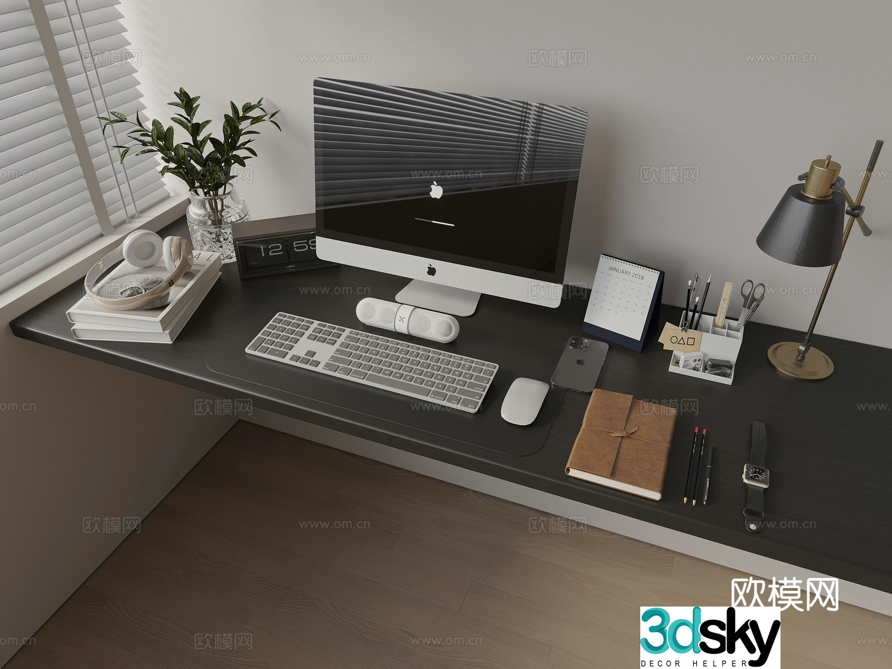 Modern desk 3d model