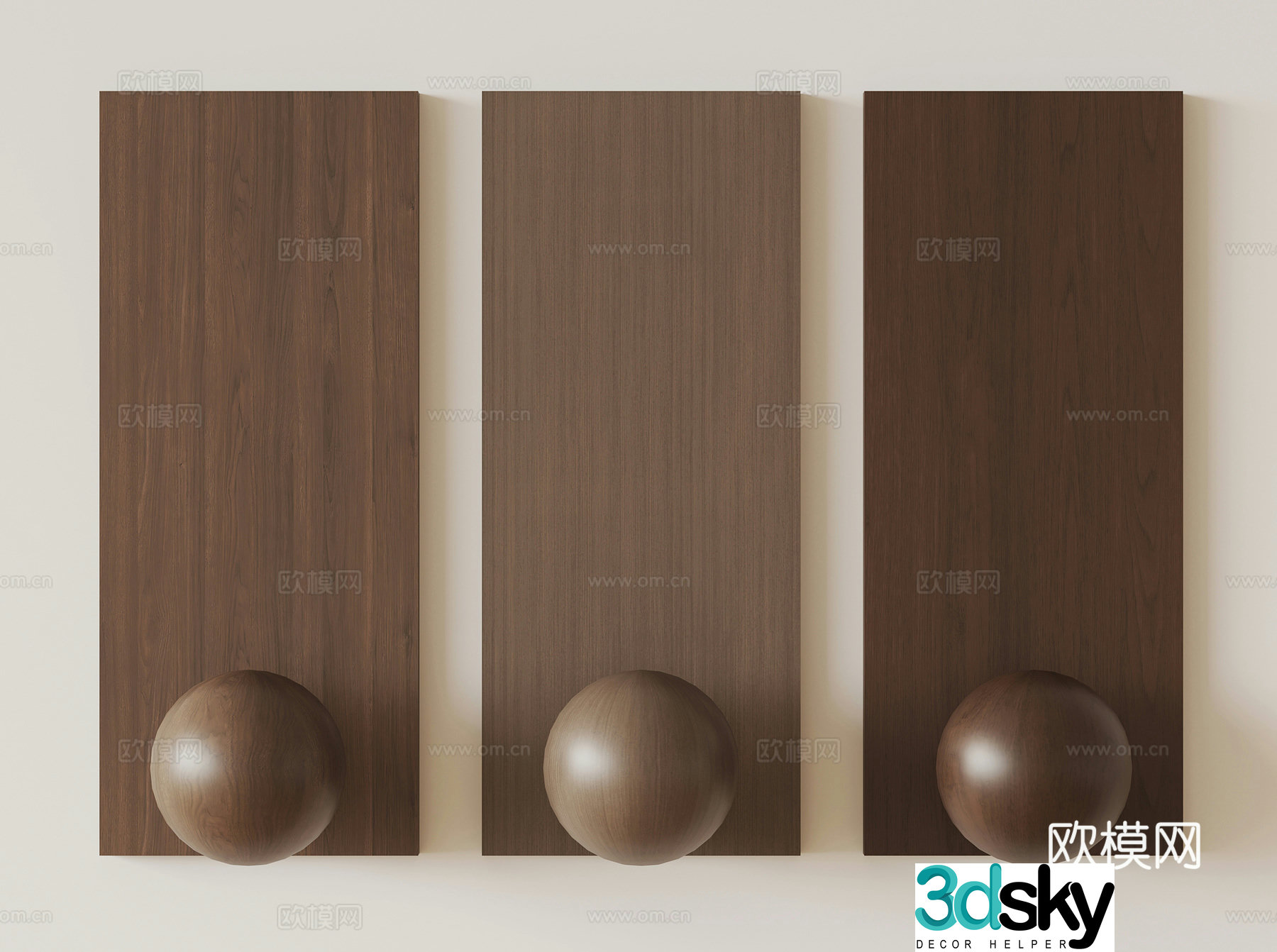 New Chinese style wainscot wood grain wood 3d model