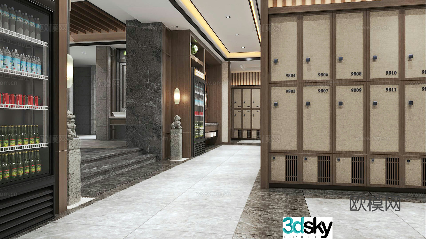 New Chinese style bath center 3D model