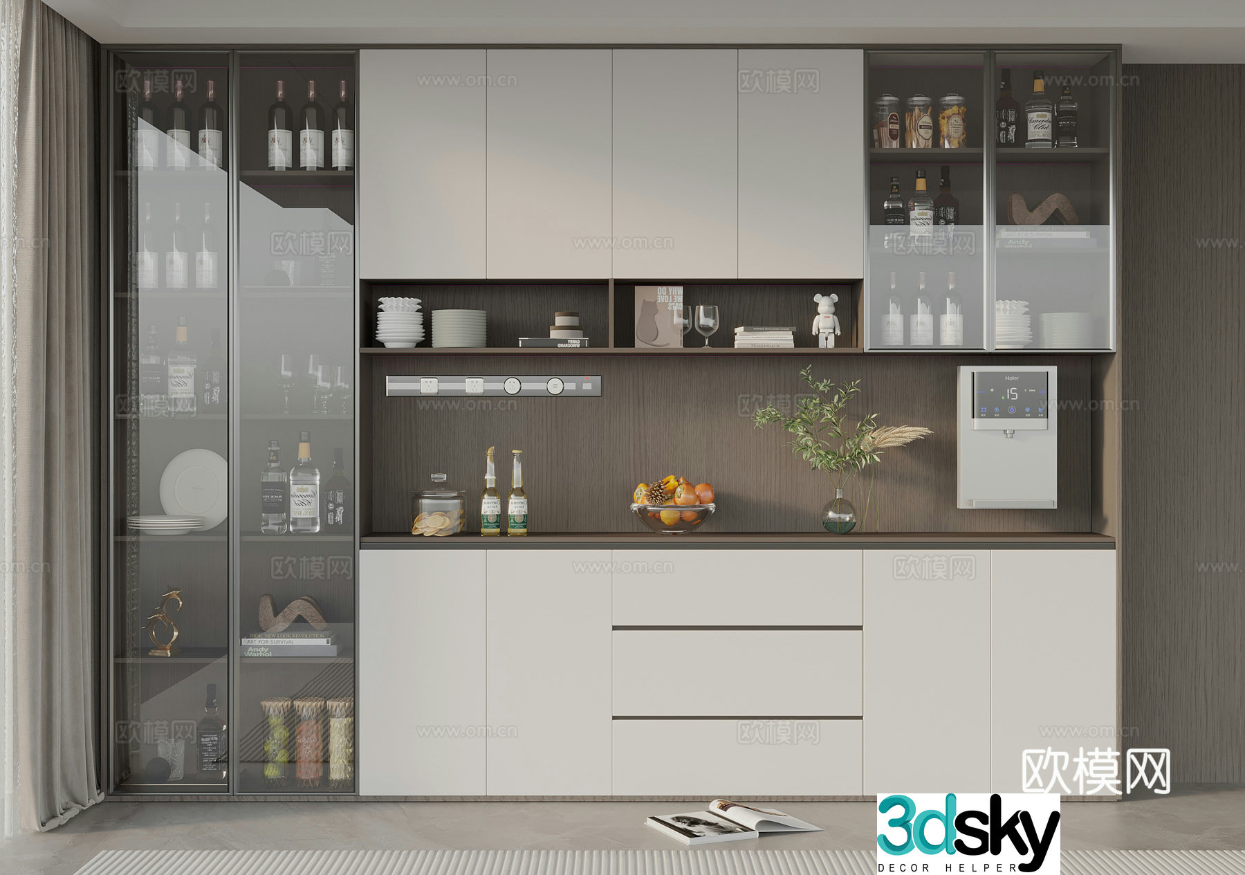 Modern wine cabinet sideboard 3d model