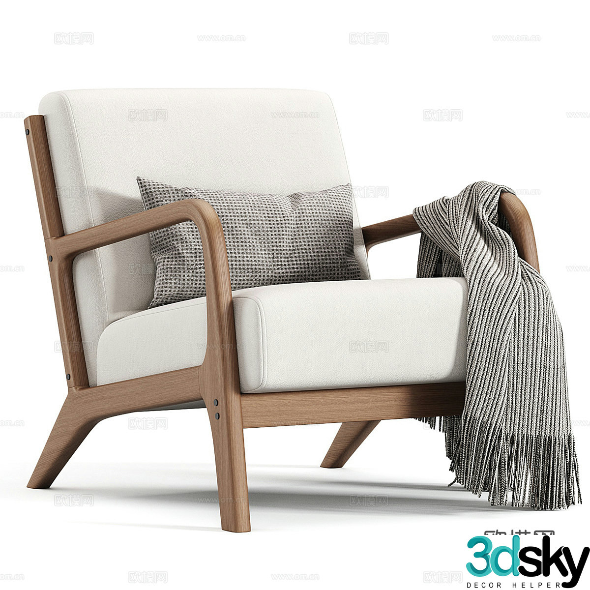 New Chinese style sofa chair leisure chair 3d model